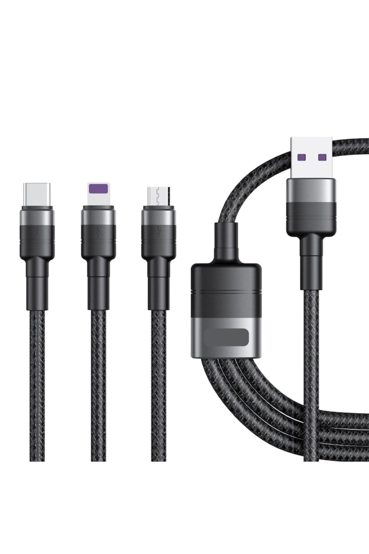 SOHO-Cablu 3 în 1 pentru încărcare și transfer de date USB cu conectori Lightning, USB-C, Micro USB, 1,2 m, R 3