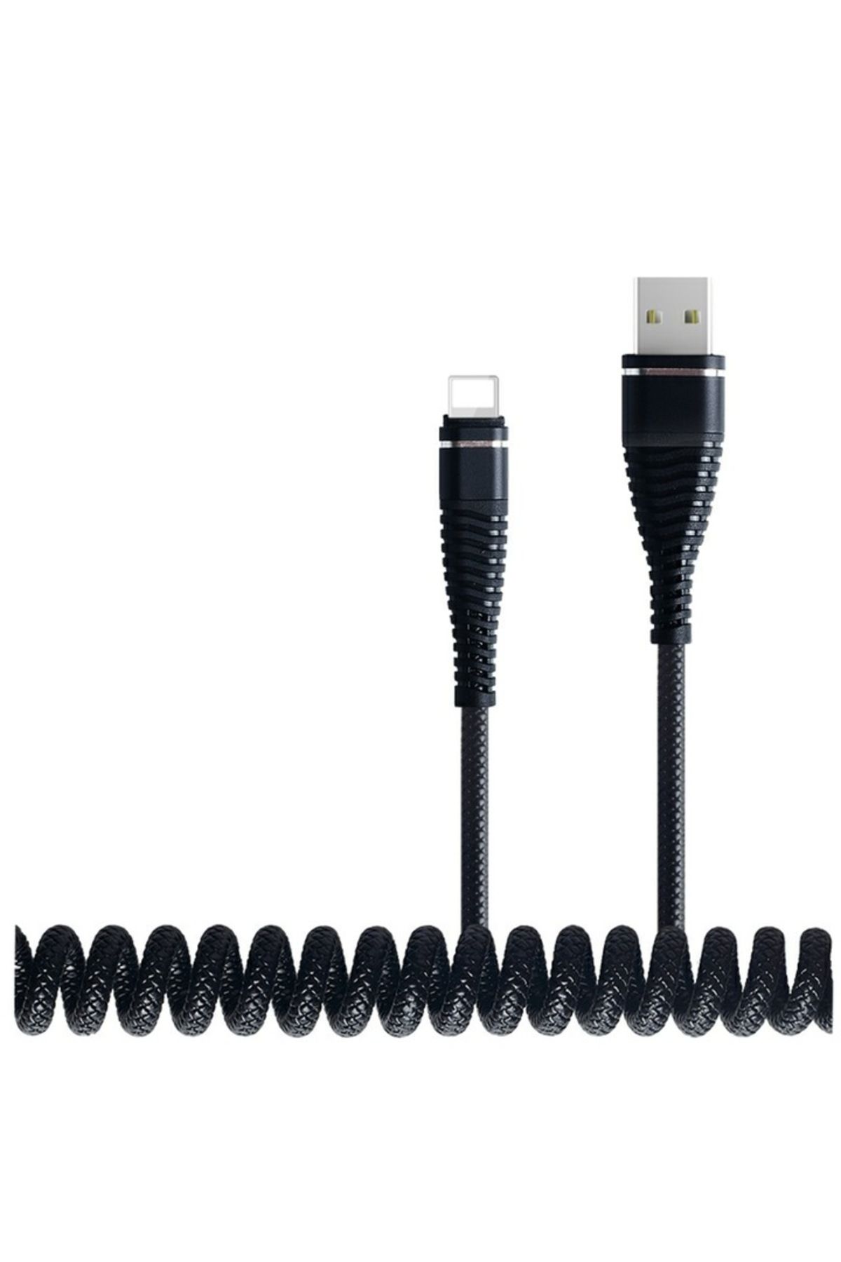 SOHO-Cablu de încărcare spiralat Micro USB pentru dispozitive Android, 1,2 m, negru 3