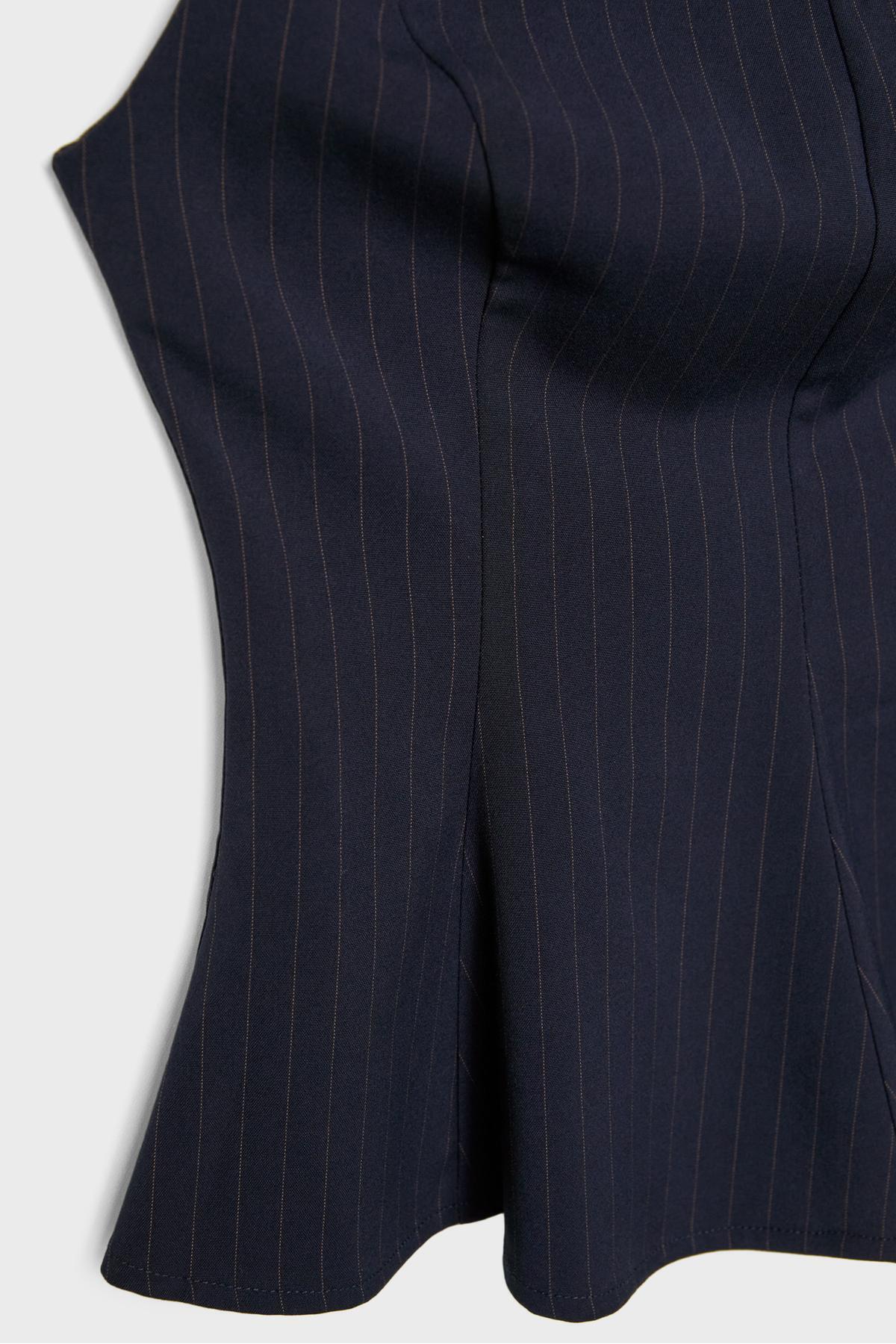 Stradivarius  Çizgili Kolsuz Peplum Top - Görsel 8