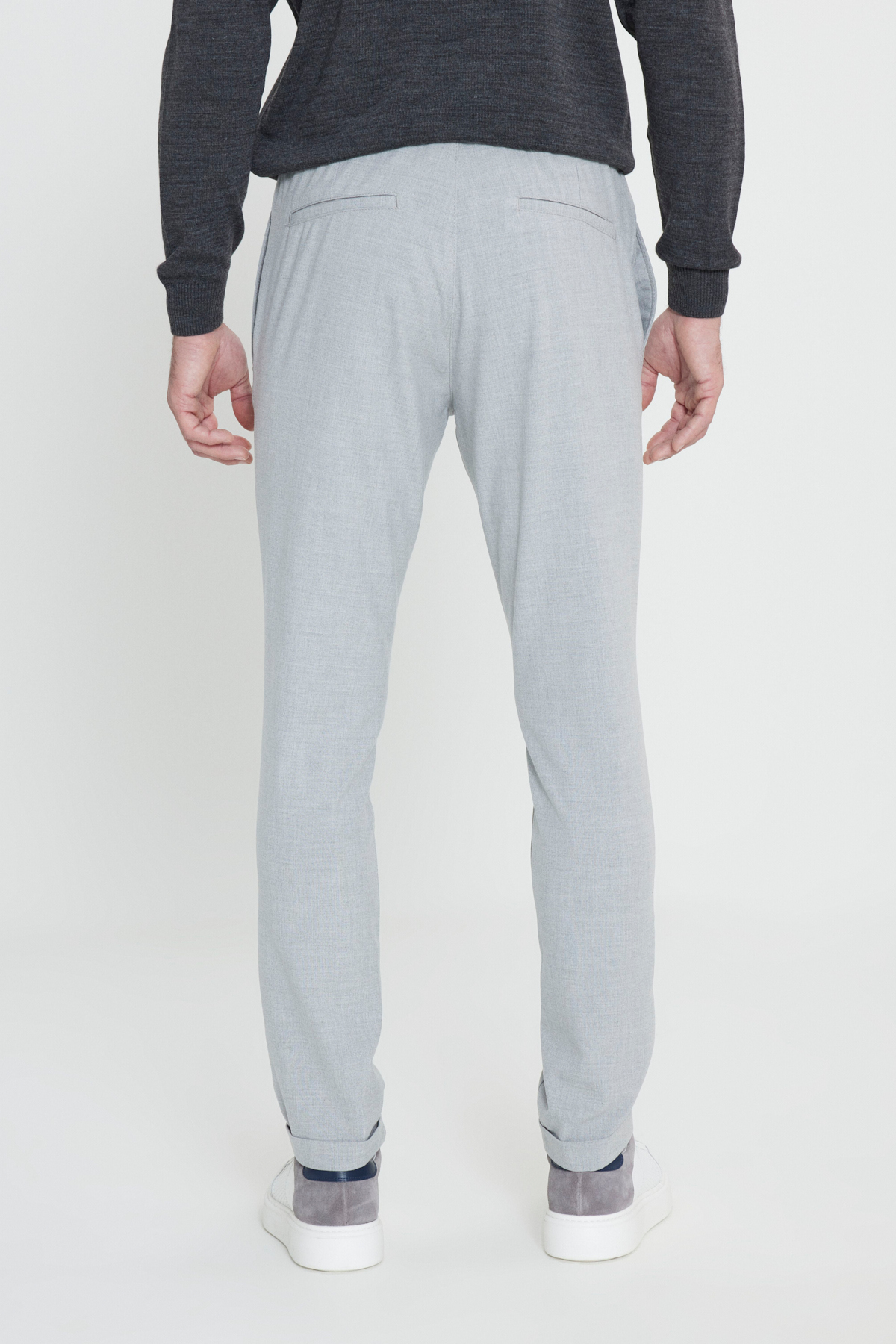 AC&Co / Altınyıldız Classics  Slim Fit Beli Bağlamalı Yan Cepli Gri Jogger Pantolon - Görsel 5