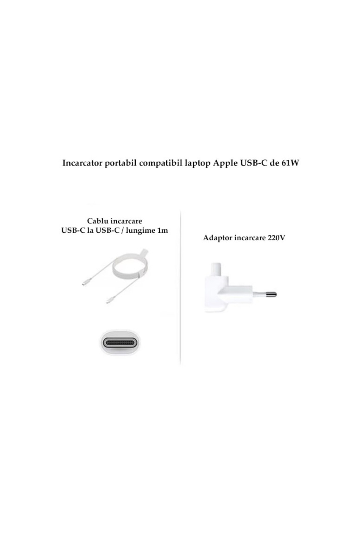 Leexo-USB-C 61W Charger and USB-C to USB-C 1 m cable set, compatible with Apple MacBook 3