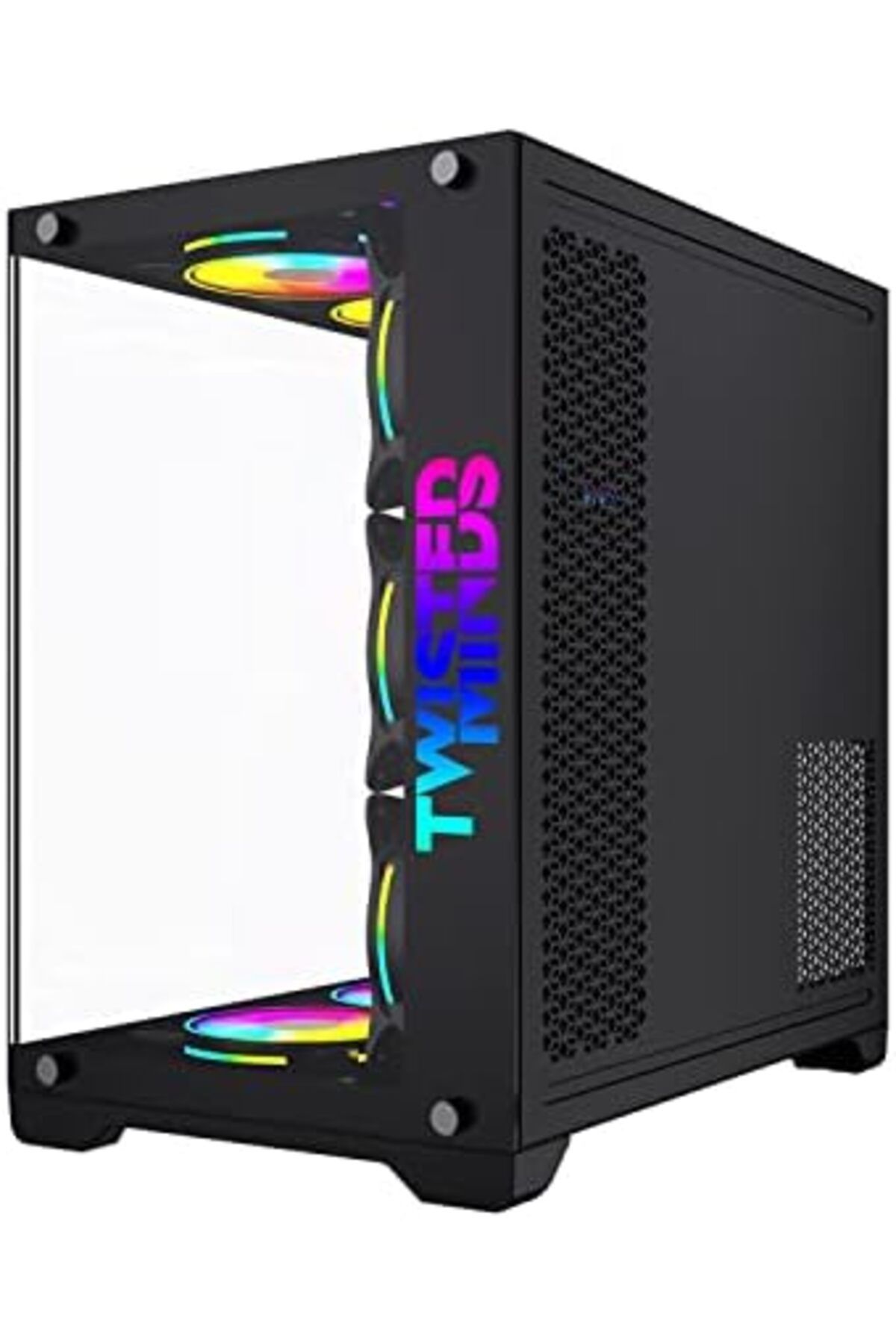 Twisted Minds-Gaming Computer Case Bullet-07 ATX Mid Tower by Twisted Minds with 6 ARGB LED Fans, 4 Included, Sync 3
