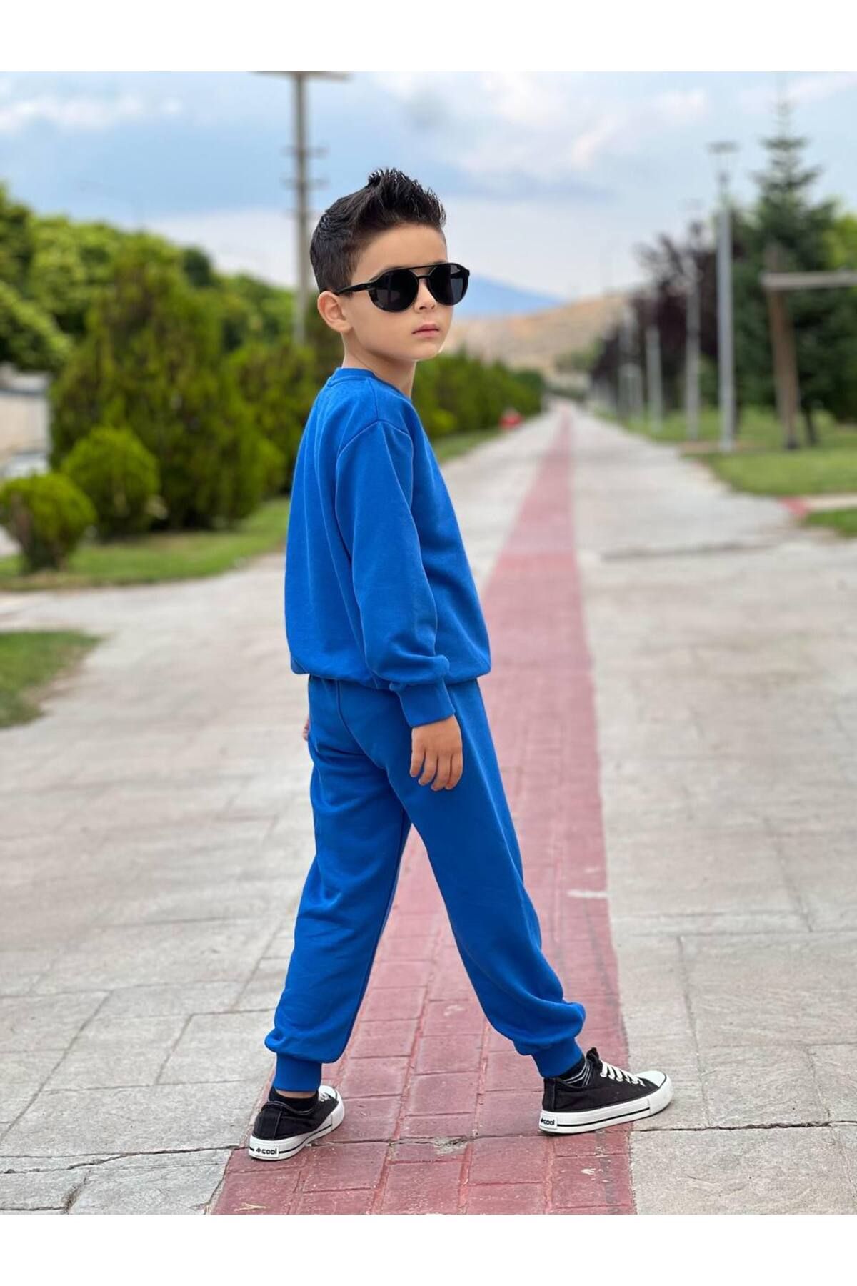 KGN GİYİM-Boy's 3 Threads Unsharped Bottom Top Set 2
