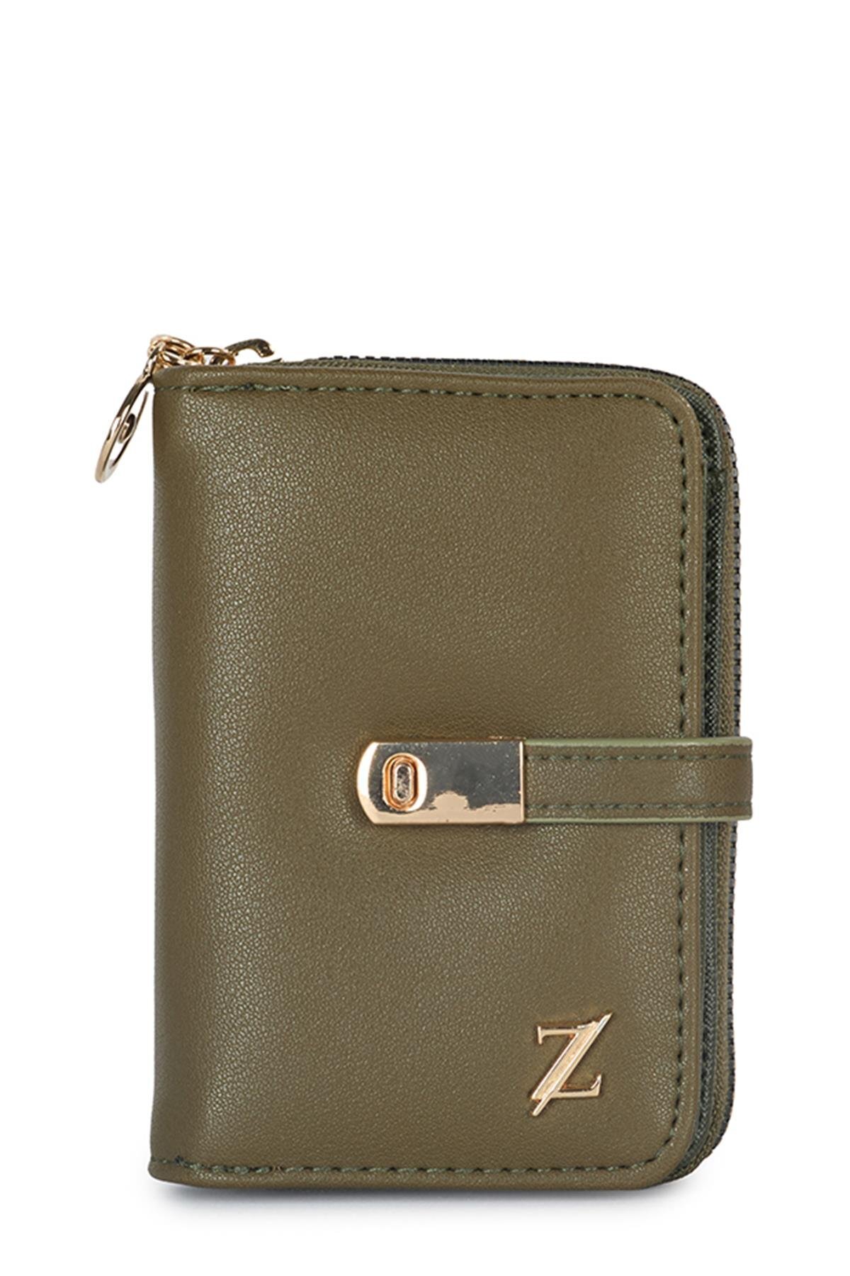 Zühre-Zippered Khaki Mini Wallet Zc025 1