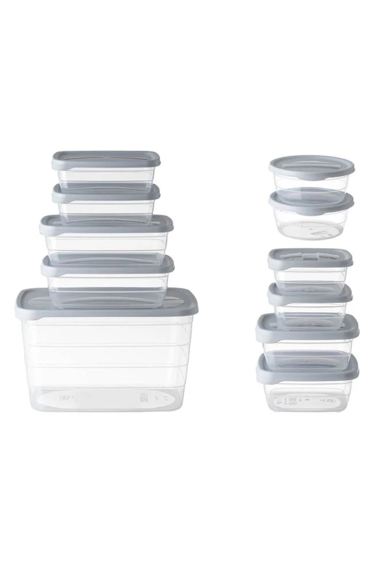 divendi-ro-Set of food containers, 6 pcs, sizes 2x250ml, 2x300ml, 2x500ml, 2x600ml, 2x1,2lt, 1x6lt, transparent 1