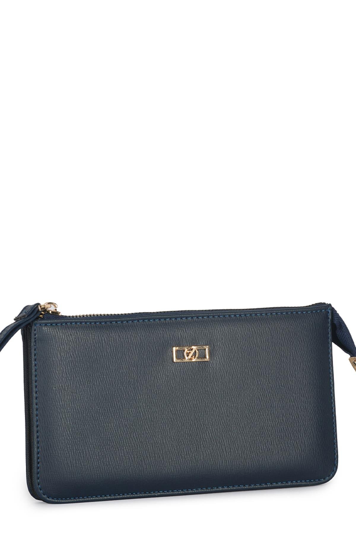 کیف پول سرمه‌ای با جزئیات دستبندی ZC021 Zühre