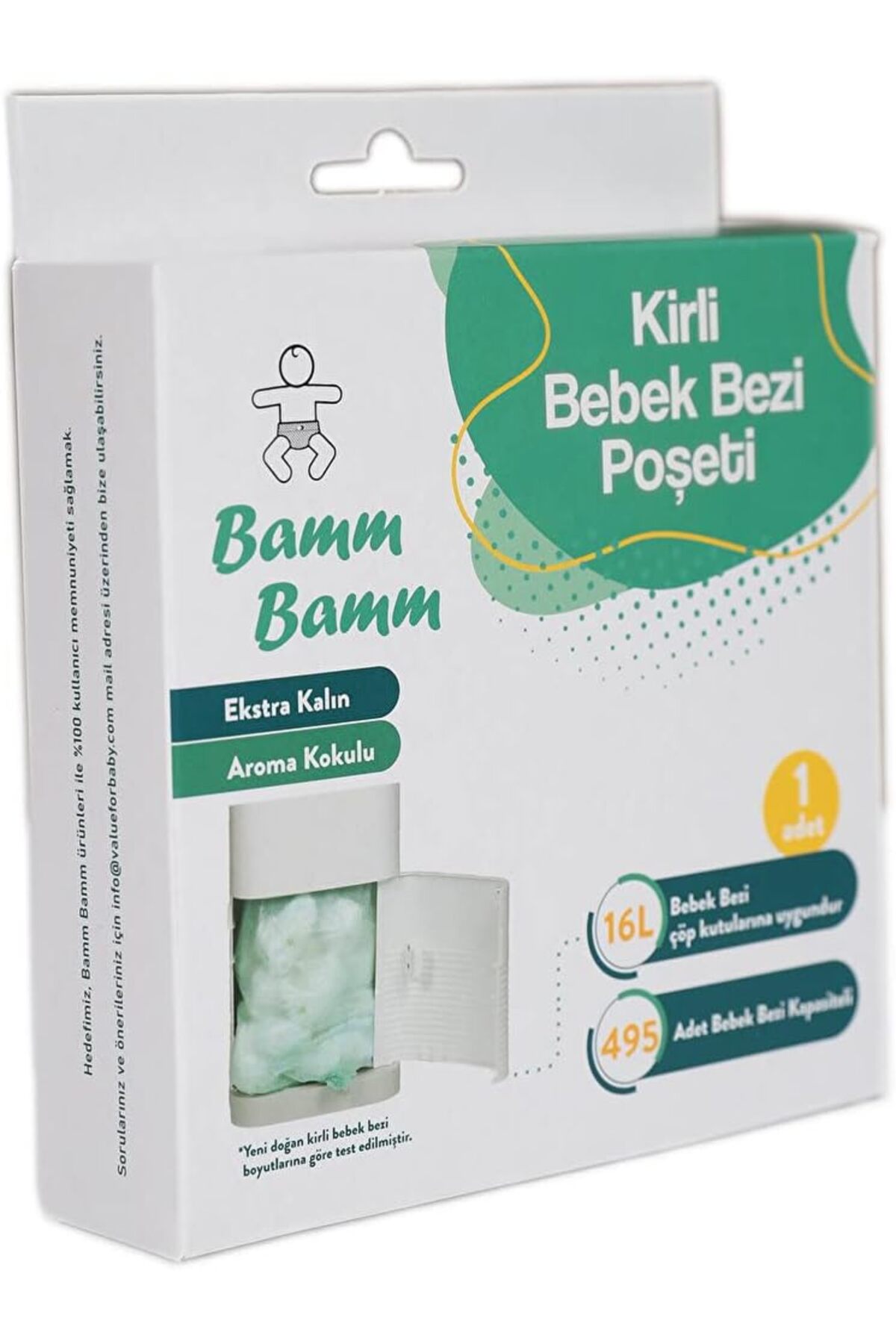 Hype Store Bamm Bamm Kokulu Bebek Bezi Atık Poşeti 495 Bez Kapasiteli fotoğrafı 2 (önizleme)