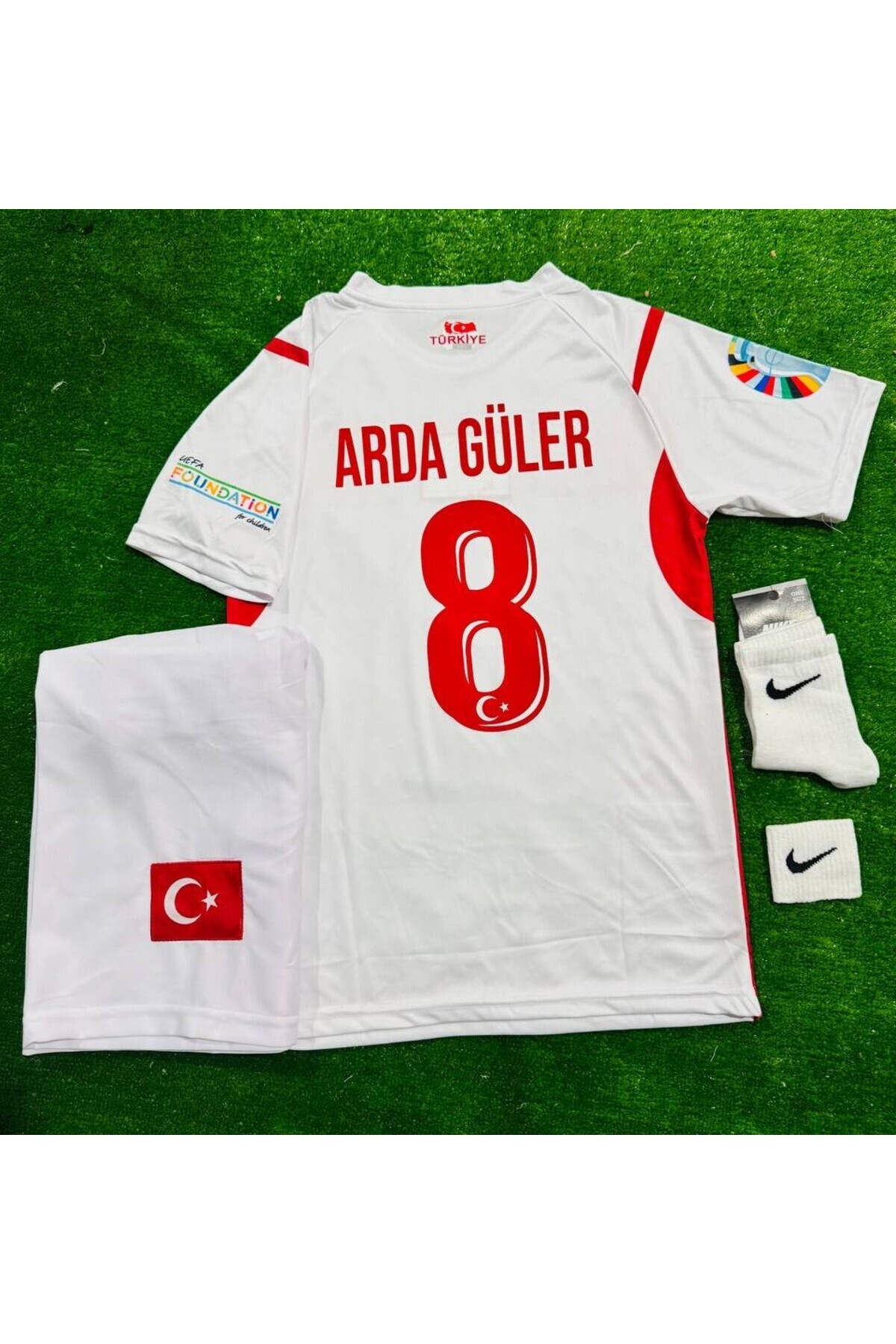 kombinezyum Türkiye 2026 Arda/Güler Çocuk Forması Beyaz 4 Lü Set