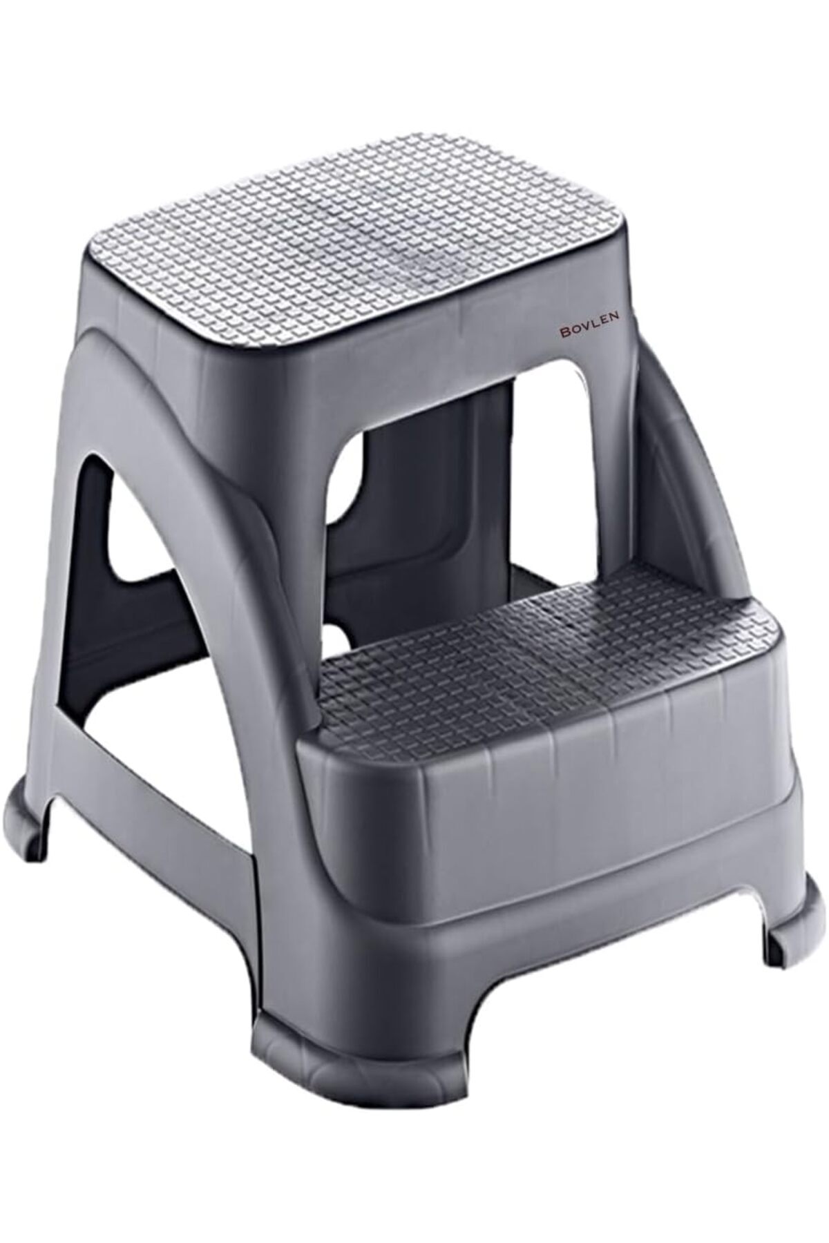 Delixa Bovlen İki Basamaklı Kaymaz Büyük Boy Tabure - 120 KG Taşıma Kapasiteli - Basamaklı Tabure - Sert Pl