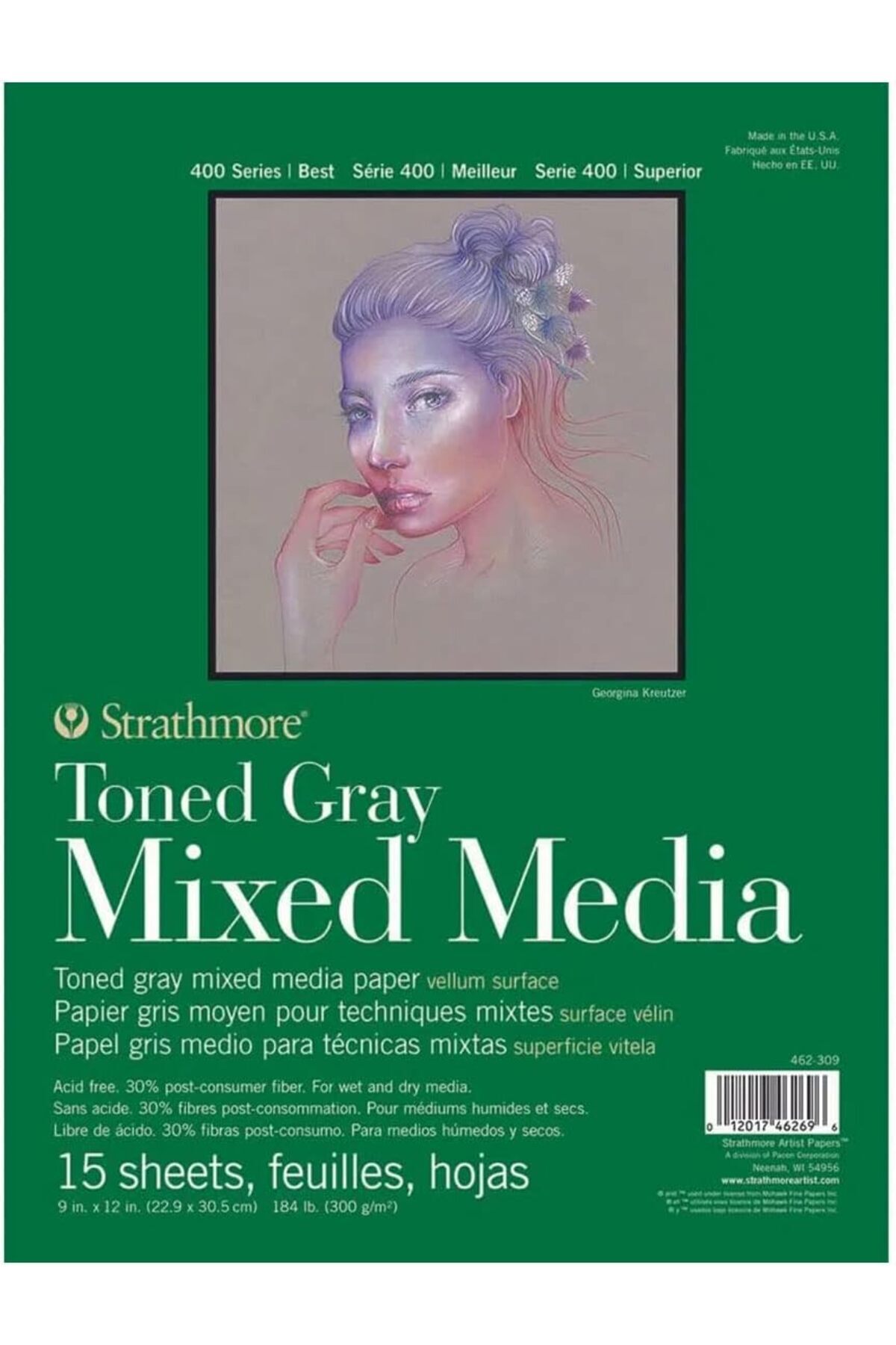 Braventa Collection Toned Gray 400'lü Serisi Gri Geri Dönüştürülmüş Karışık Medya Kağıdı 300 g/m² Kısa Tarafı Yapıştırıl