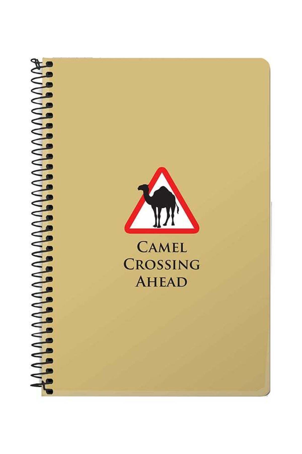 Stylizedd-Camel Crossing A5 Spiral Notebook Beige 1