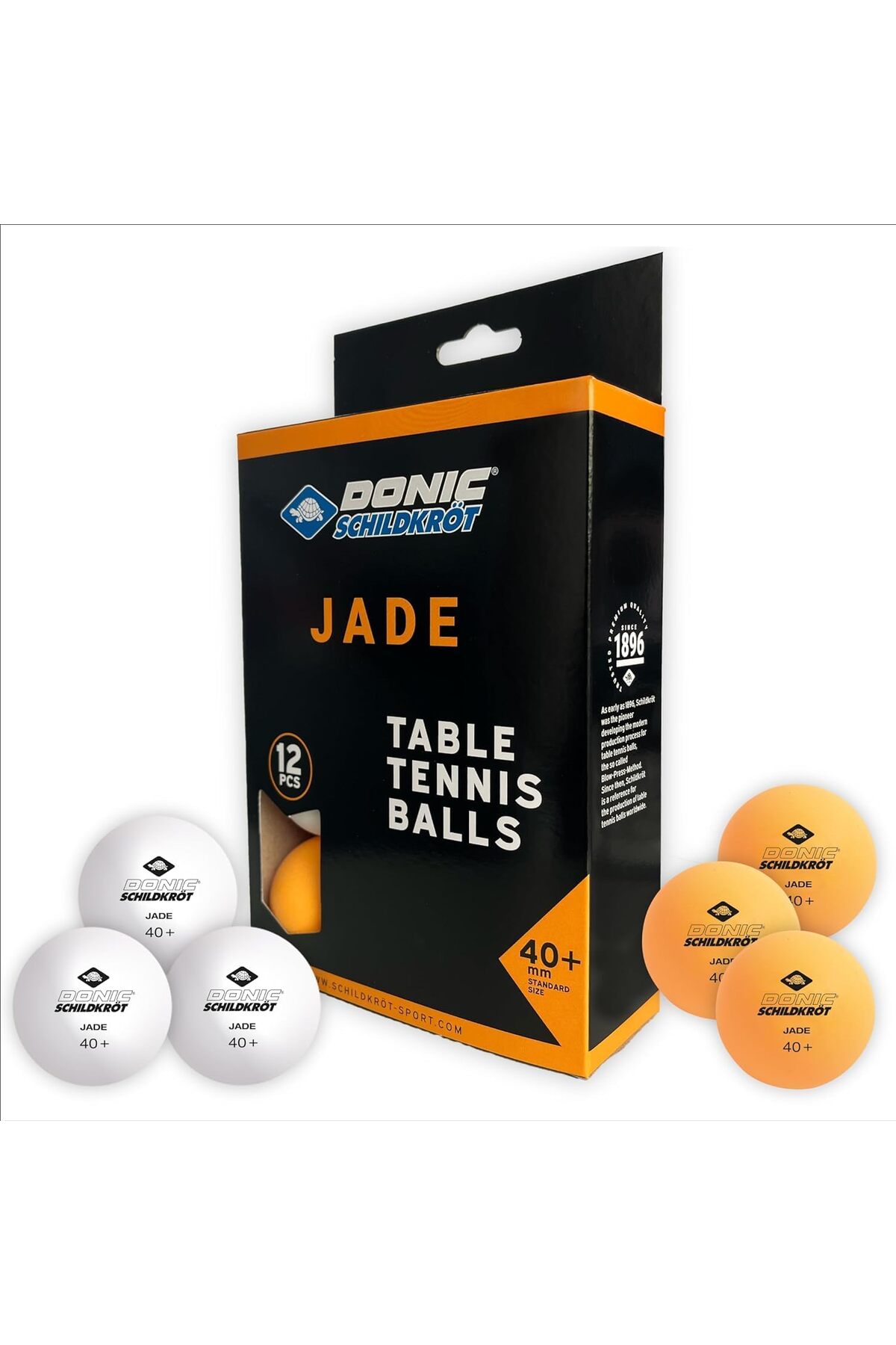 Schildkröt Unisex - Adults Donic Table Tennis Ball Jade, Poly 40+ Quality, 72 Pieces in Mesh Bag, White Schildkröt Unisex - Adults Donic Table Tennis Ball Jade, Poly 40+ Quality, 72 Pieces in Mesh Bag, White