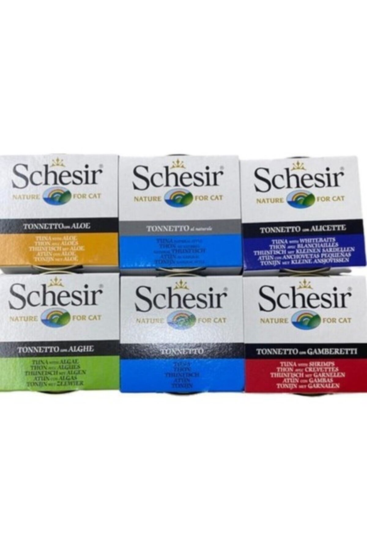 Schesir Konserve Kedi Maması Yaş Kedi Maması Okyanus Serisi Karma Paket 6 x 85 gr