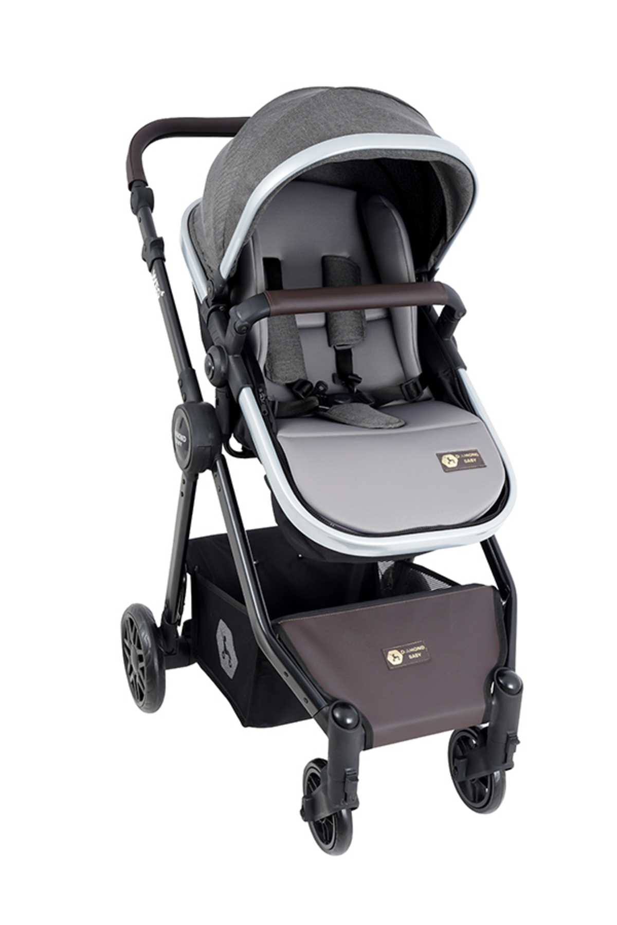 Diamond Baby Weg Travel (Seyahat Sistem) Bebek Arabası, Pusetli, Çift yönlü, Ayak Örtülü Gri fotoğrafı 2 (önizleme)
