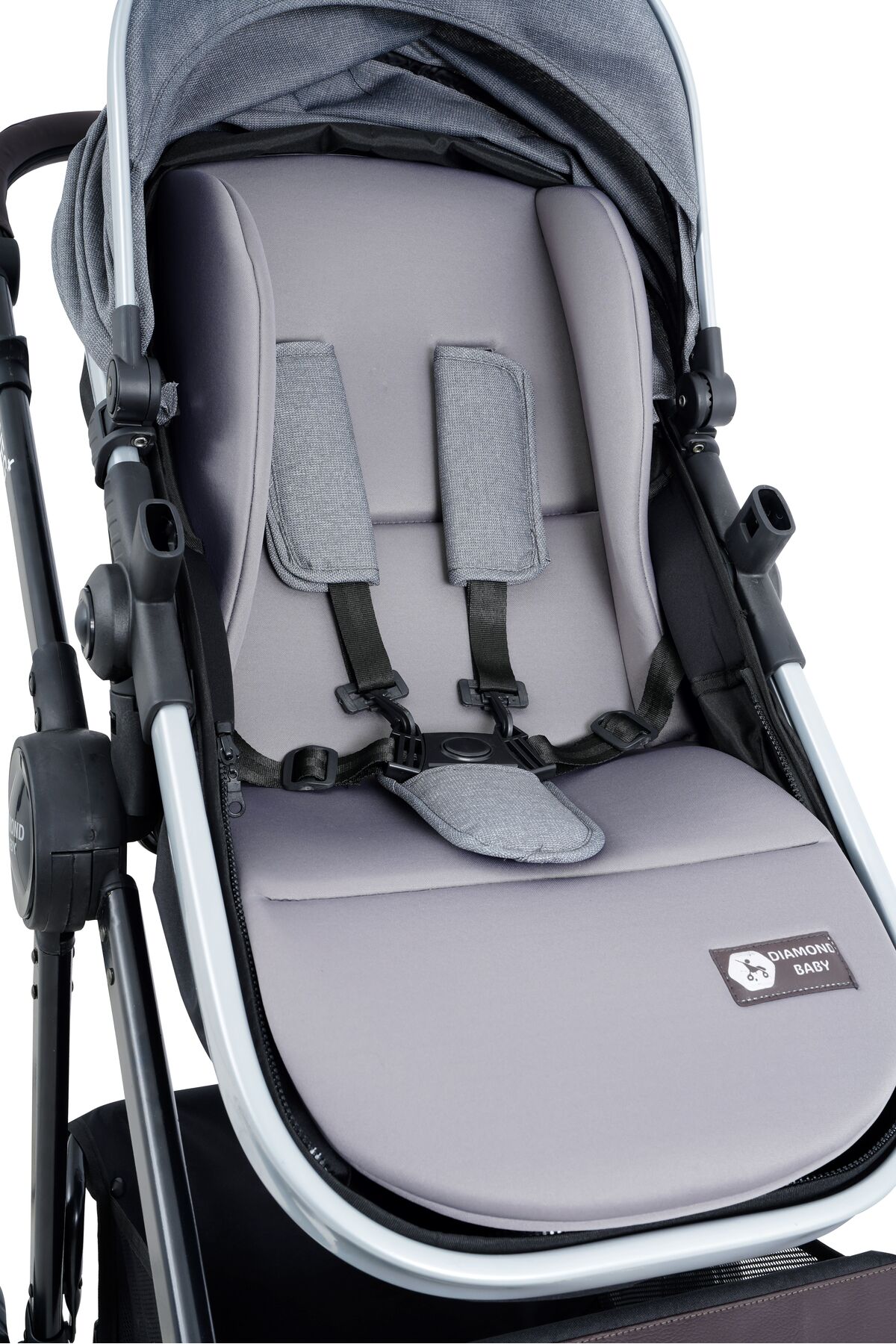 Diamond Baby Weg Travel (Seyahat Sistem) Bebek Arabası, Pusetli, Çift yönlü, Ayak Örtülü Gri (açık) fotoğrafı 5 (önizleme)