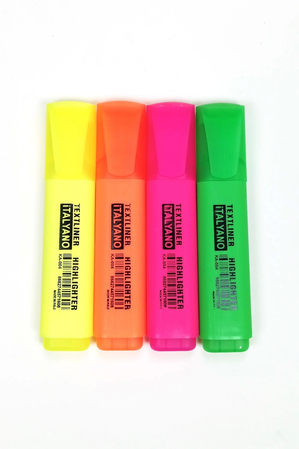PRATİKOBA-4Pcs Neon Color Italiano Highlighter Ergonomic Design Easy Operation Highlighter Pointer Pen 3