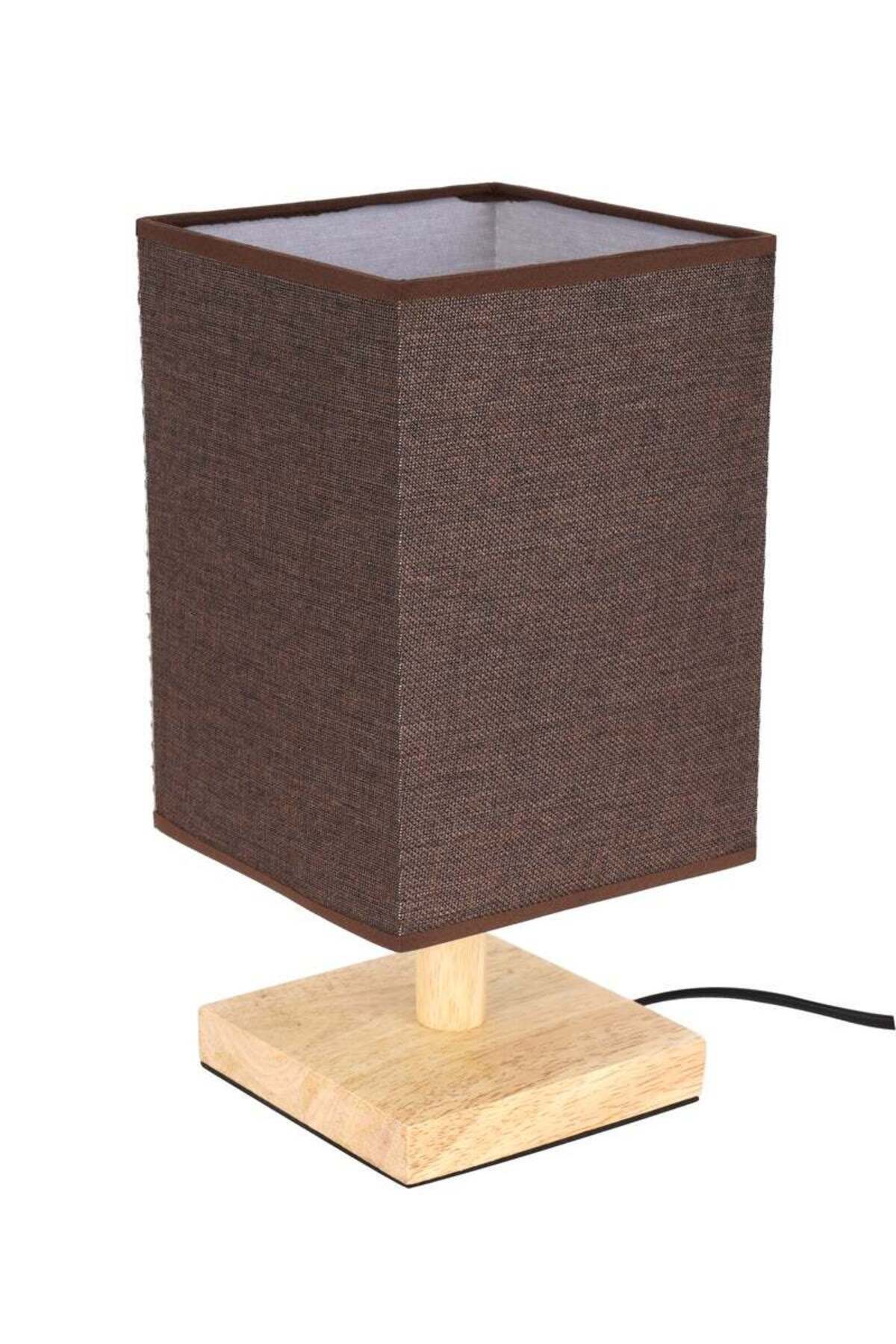 Generic-Epsilon Table Lamp- EPSTL192 with Wooden Base, Square Lampshade, Perfect for Studying, Working, can 1