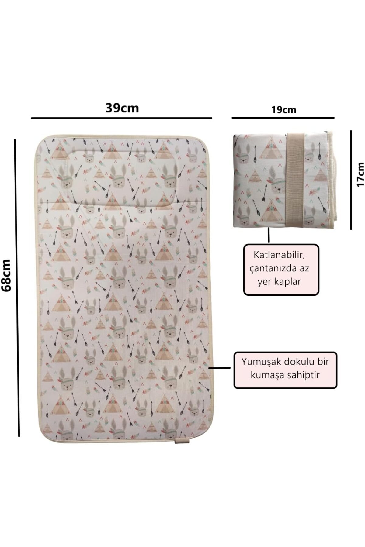 Hype Store Fulia Elegance Bebek Alt Açma Örtüsü Minderi, Alt Değiştirme Minderi, Süngerli Ped, Aktivite Örtüsü, fotoğrafı 2 (önizleme)