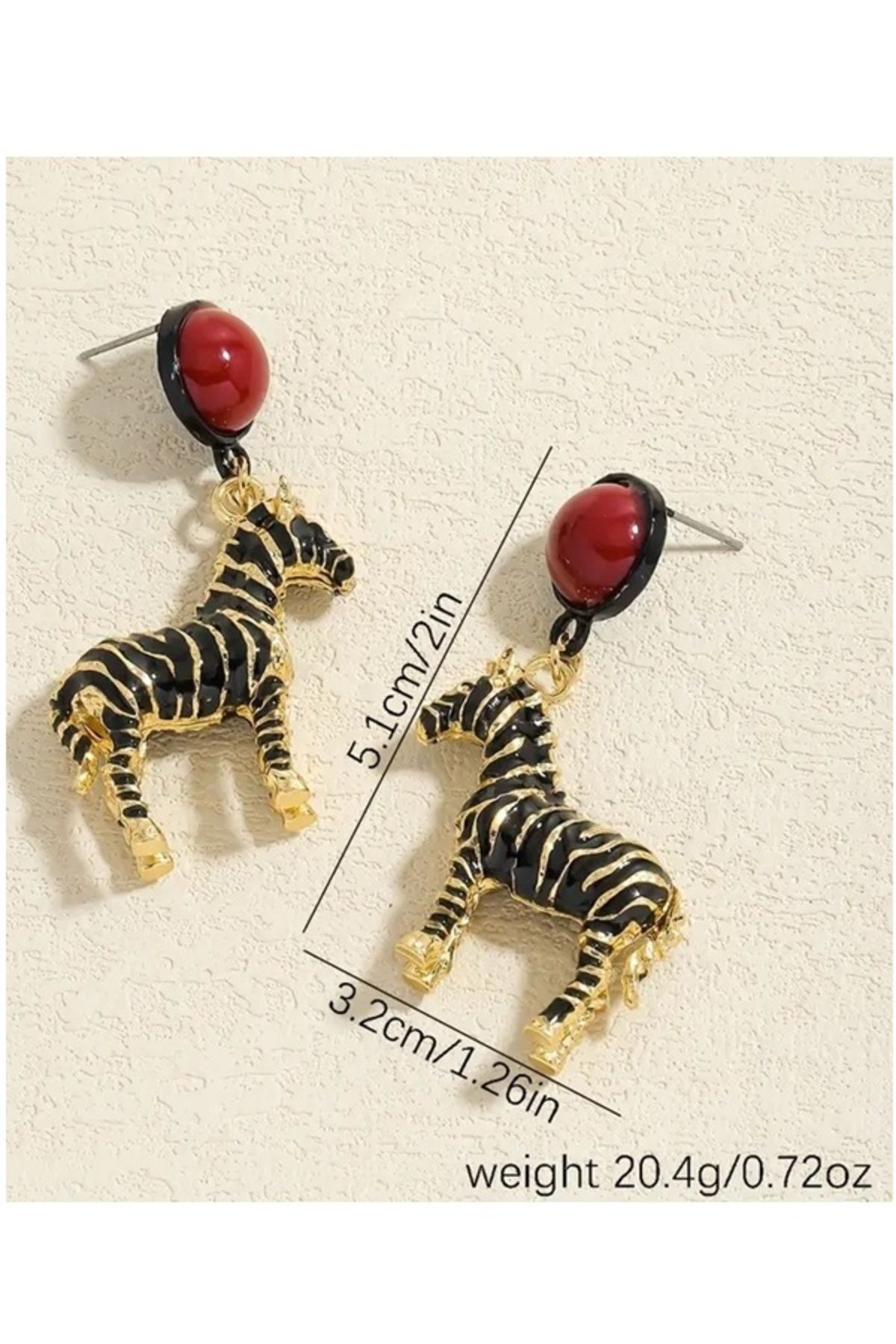 BirYıldızOl-Zra Model Zebra Earrings 3