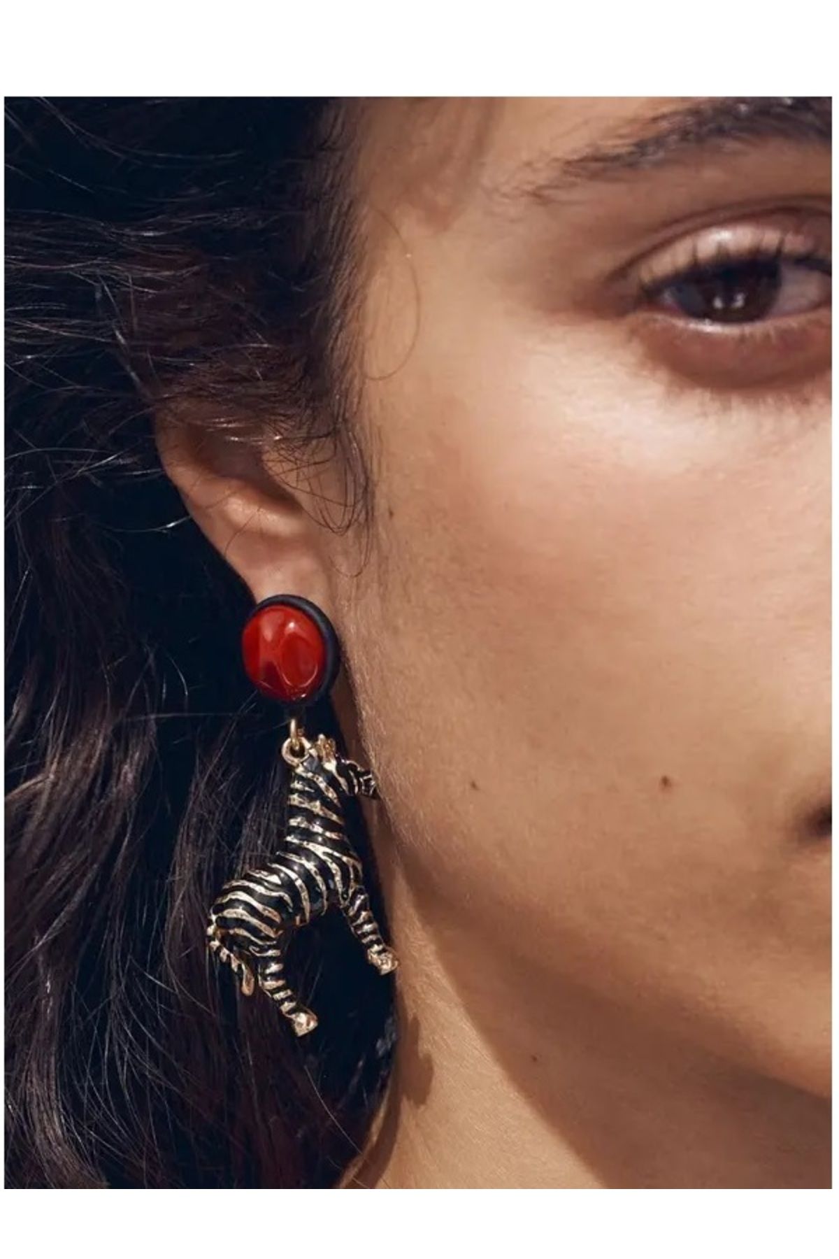 BirYıldızOl-Zra Model Zebra Earrings 1