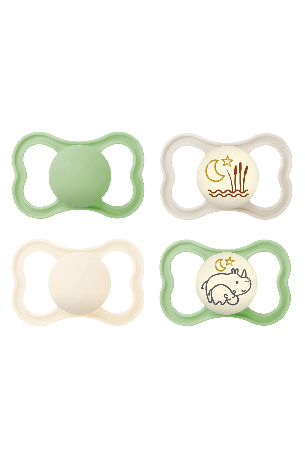 MAM Air Day & Night Pacifier Cream Blue 4-Pack Pacifier 6-16 months