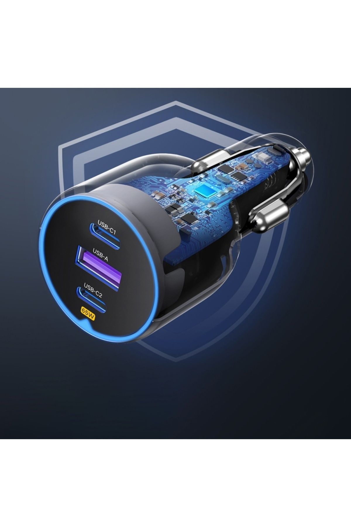 Ugreen-Încărcător auto 3 în 1, încărcare rapidă, USB, 2x Tip-C, USB, 75 W, 3 A, PD3.0, QC 3.0, EC703, Negru 3