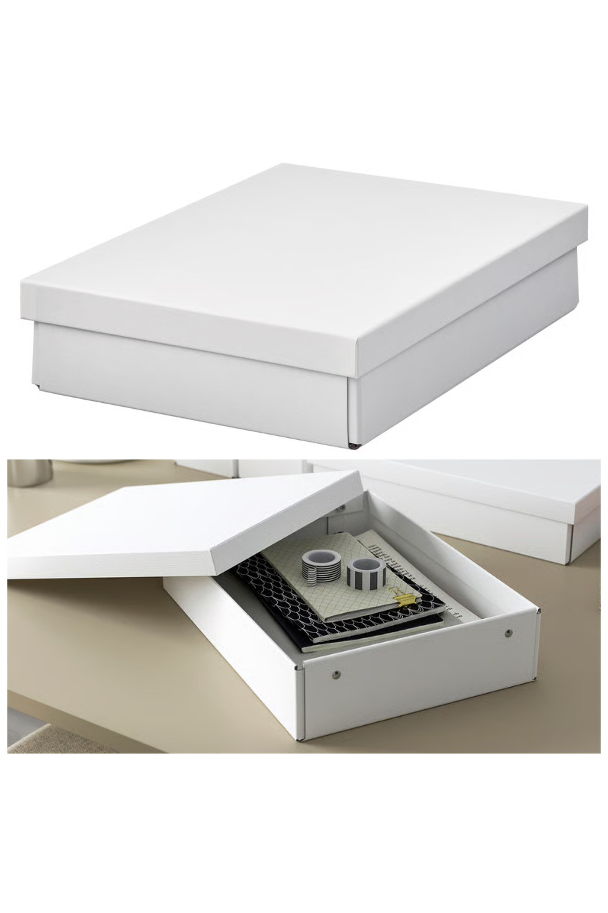 IKEA Fjaderharv Beyaz 25x35x8 cm Kapaklı Saklama Kutusu - Fiyatı