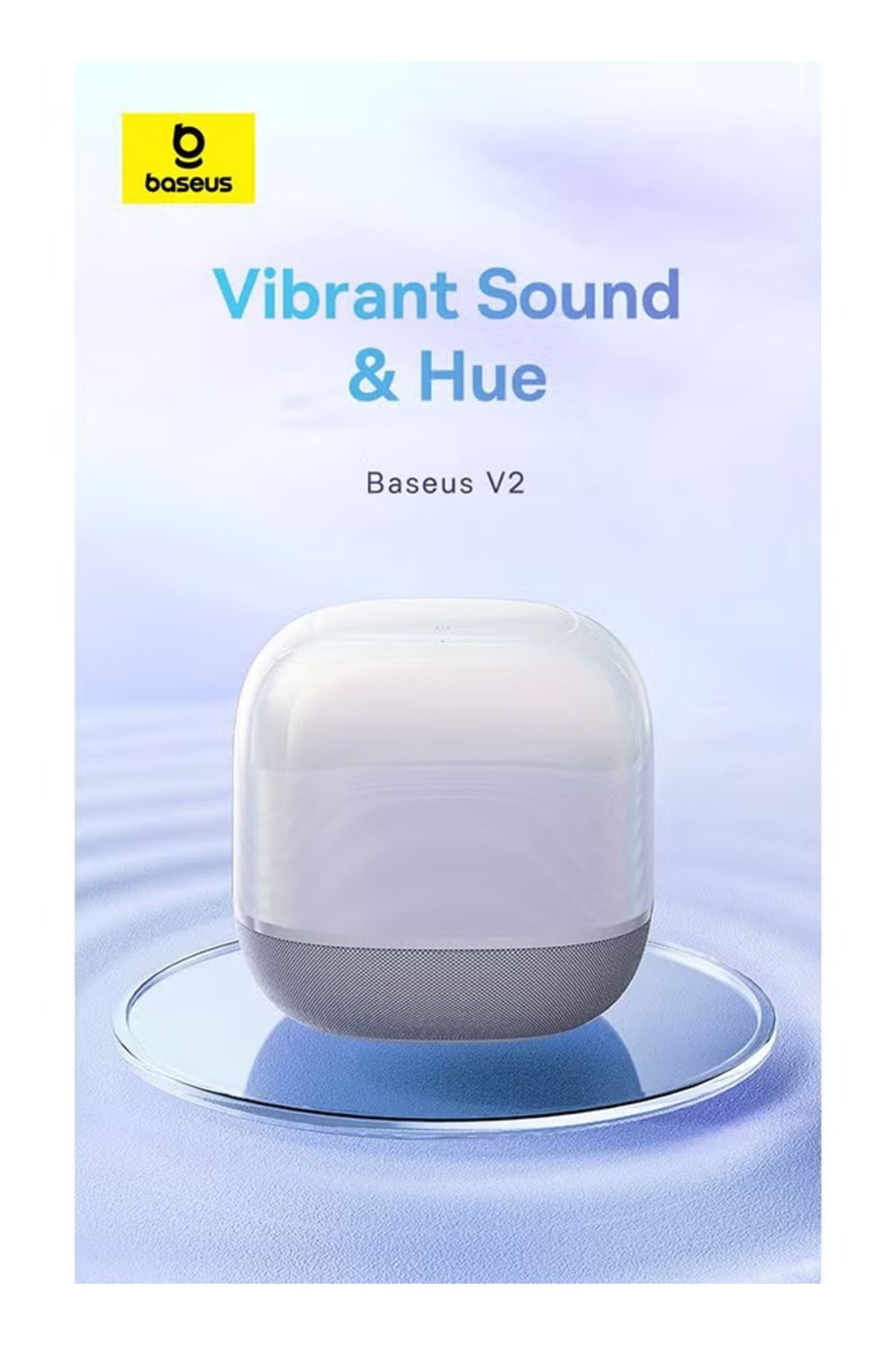Baseus-مكبر صوت AeQur V2 المحمول بتقنية البلوتوث TWS - أبيض، بلوتوث 5.0 مع باس 360 درجة 5