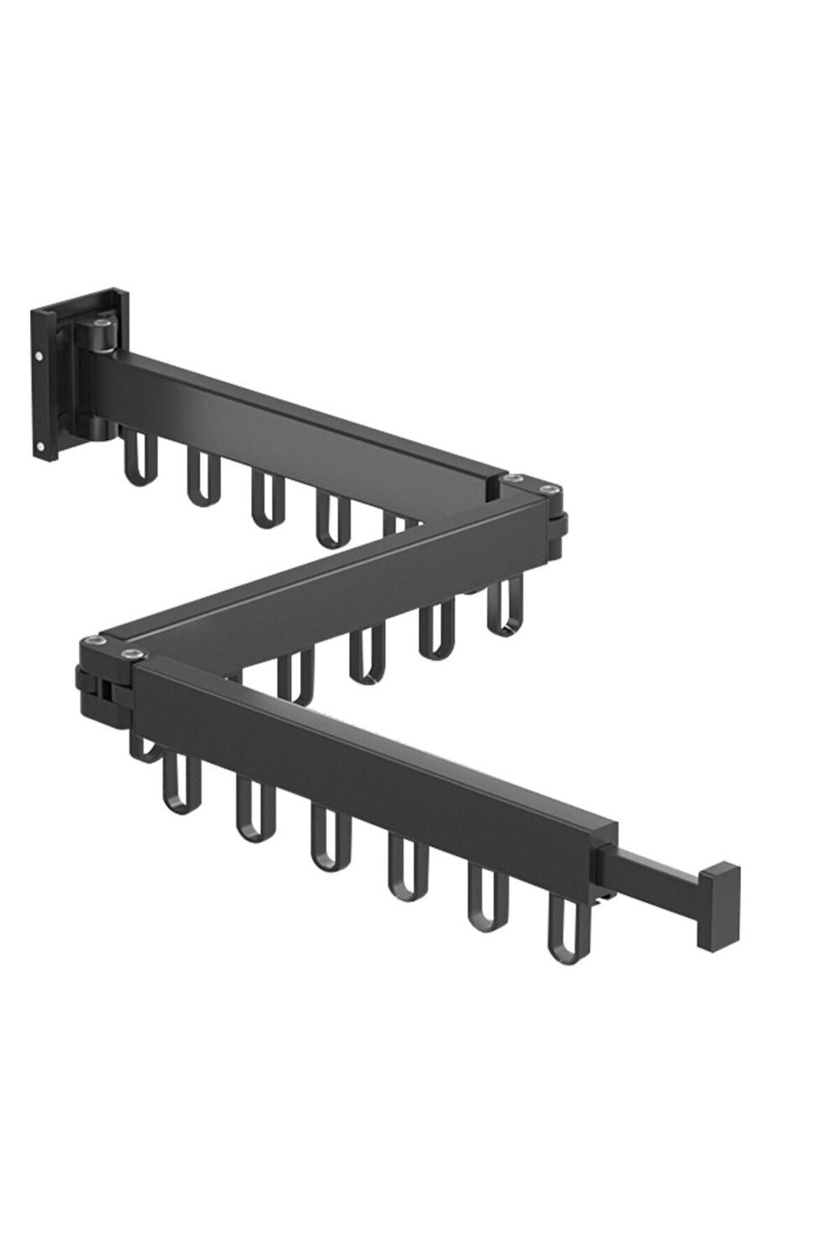 ABYZ-Clothes Drying Rack, Extendable up to 114 cm, Retractable with Hooks, Easy to Install, Black Color 4