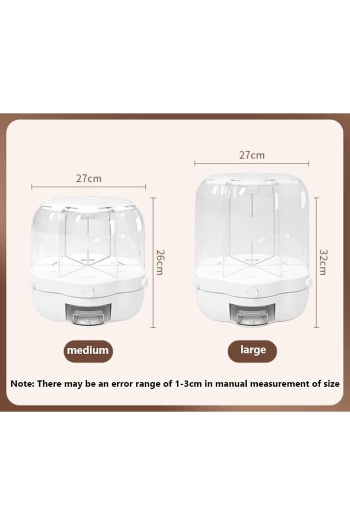 Denx-9kg Rotating Dry Food Storage Container with 6 Sections, 360° Transparent Moisture-Proof Design 6