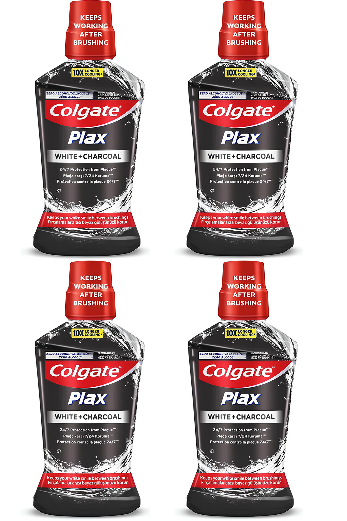 Colgate PLAX WHİTE&CHARCOAL AĞIZ ÇALKALAMA SUYU (4 ADET)