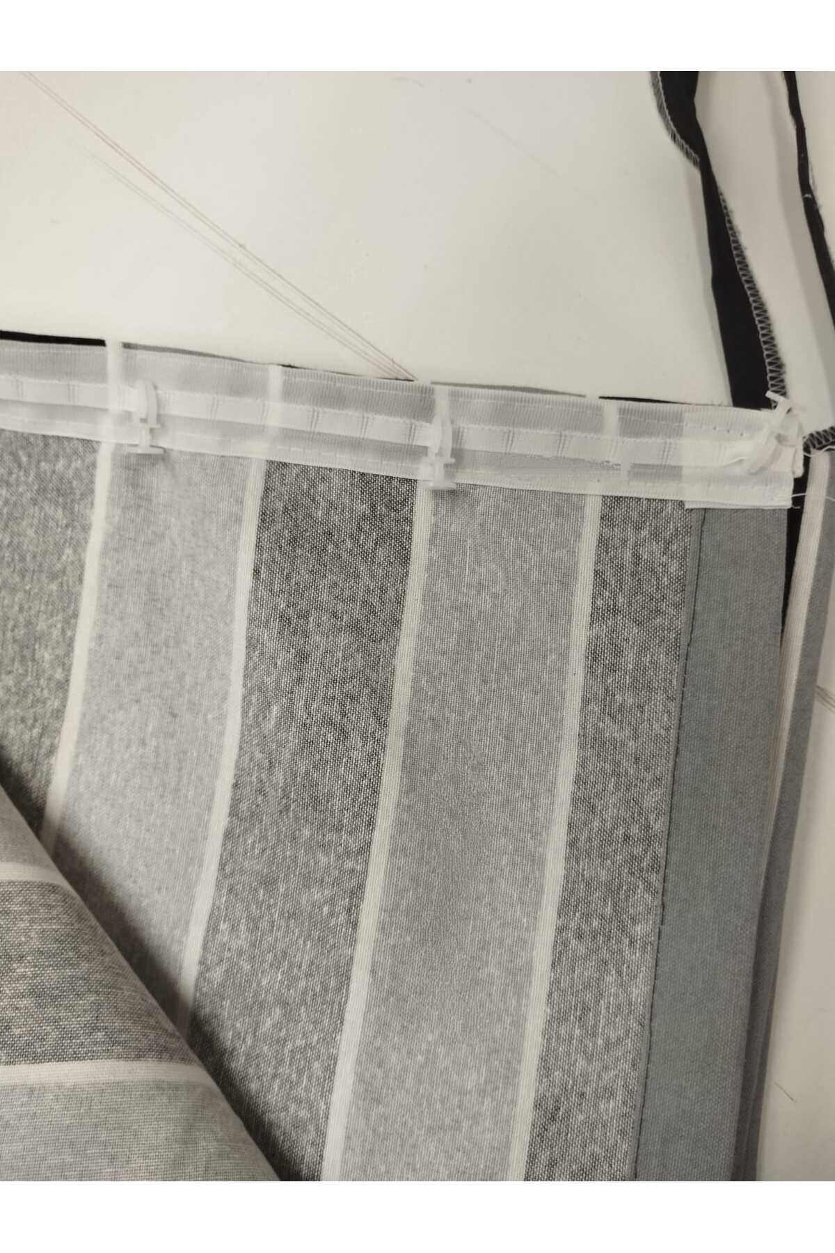 DEVRİM OLİVYA TEKSTİL-Luxury 1St Class Anthracite Gray Balcony Curtain with Cornice with Width X Height Dimensions 4