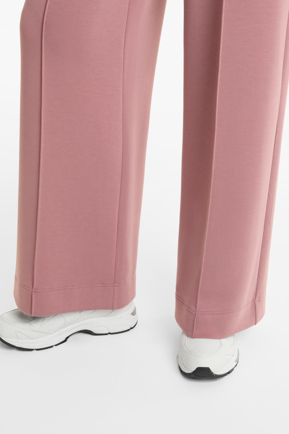 Oysho-Straight-leg trousers with soft-touch modal and crease 5