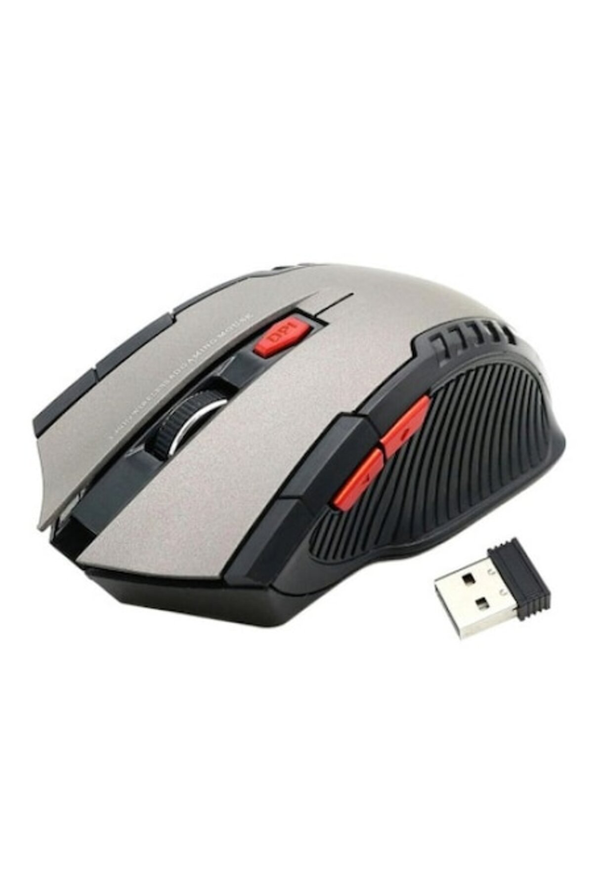 UIQ-Mouse ergonomic pentru gaming, wireless, 1600 DPI, 5 butoane plus scroll, Argintiu 1