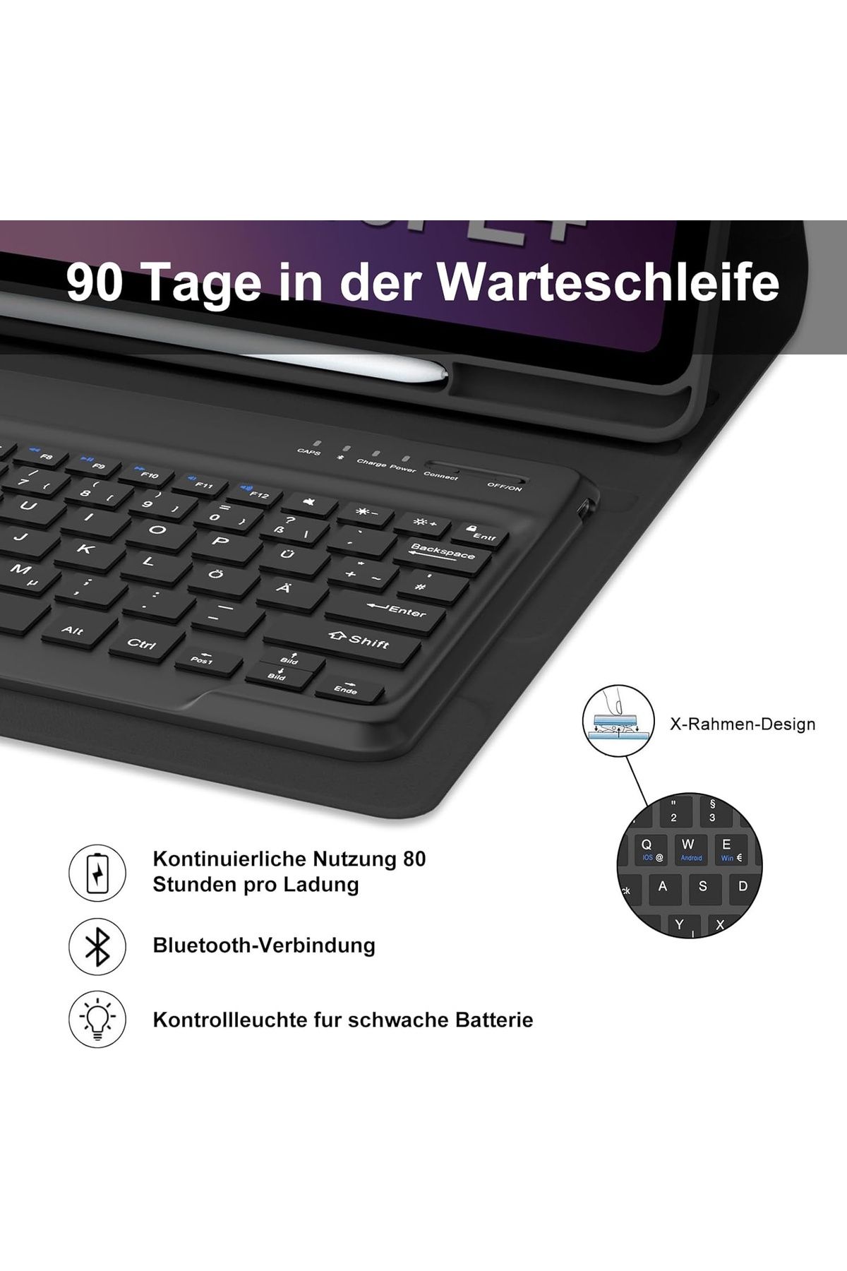 m.tk moveteck-Samsung Galaxy Tab S10 Fe Plus 13.1Inch Compatible Tablet Case with Keyboard Wireless Bluetooth Pen Compartment 5