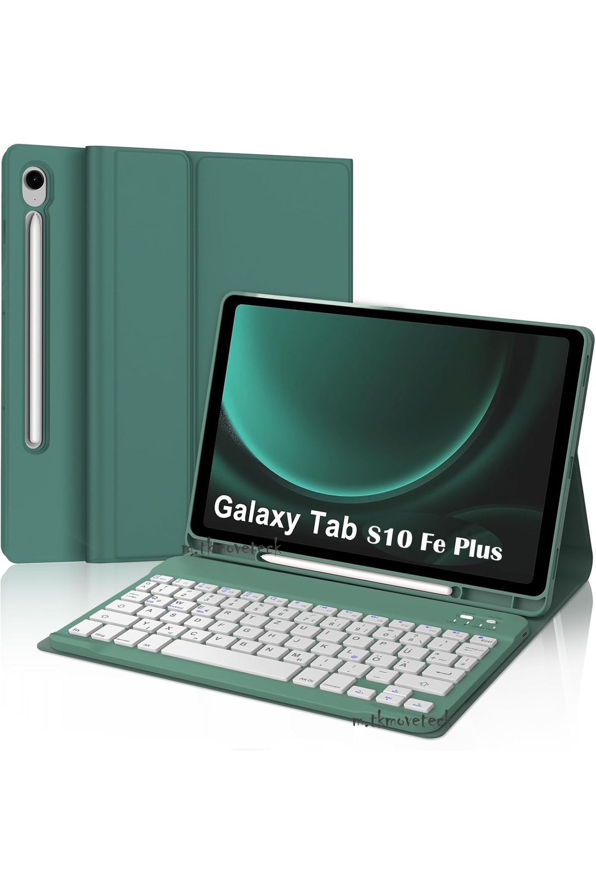 m.tk moveteck-Samsung Galaxy Tab S10 Fe Plus 13.1Inch Compatible Tablet Case with Keyboard Wireless Bluetooth Pen Compartment 1