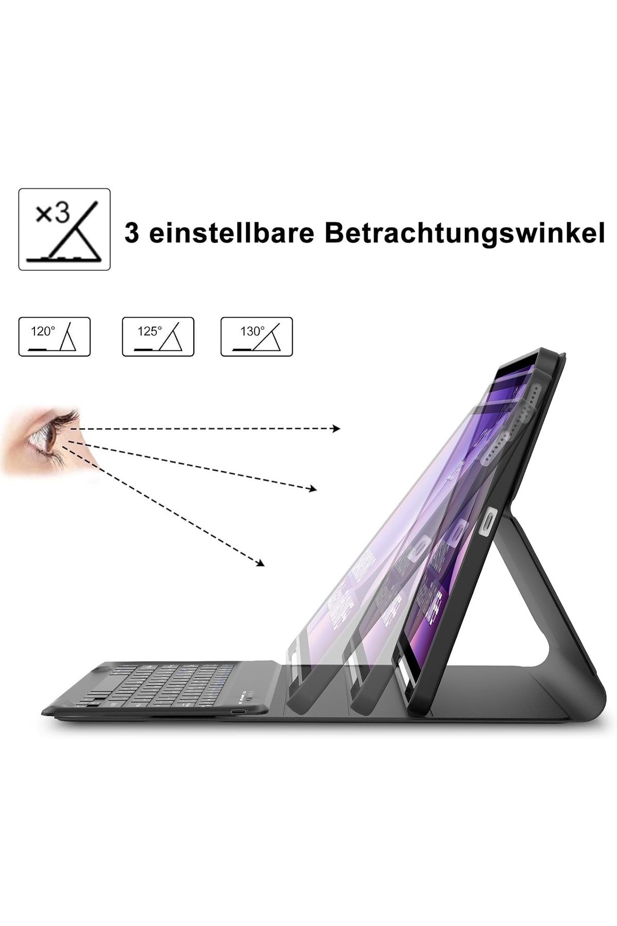 m.tk moveteck-Samsung Galaxy Tab S10 Fe Plus 13.1Inch Compatible Tablet Case with Keyboard Wireless Bluetooth Pen Compartment 7