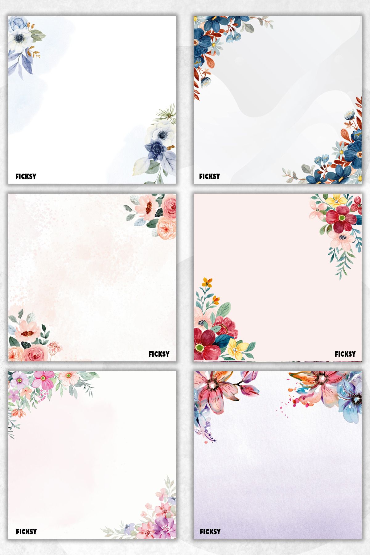 Ficksy-Flower Memo Pad - 9*9 cm Size - 50 Sheets - Notepad - Memopad - Note Paper - to Do List - Notebook 1