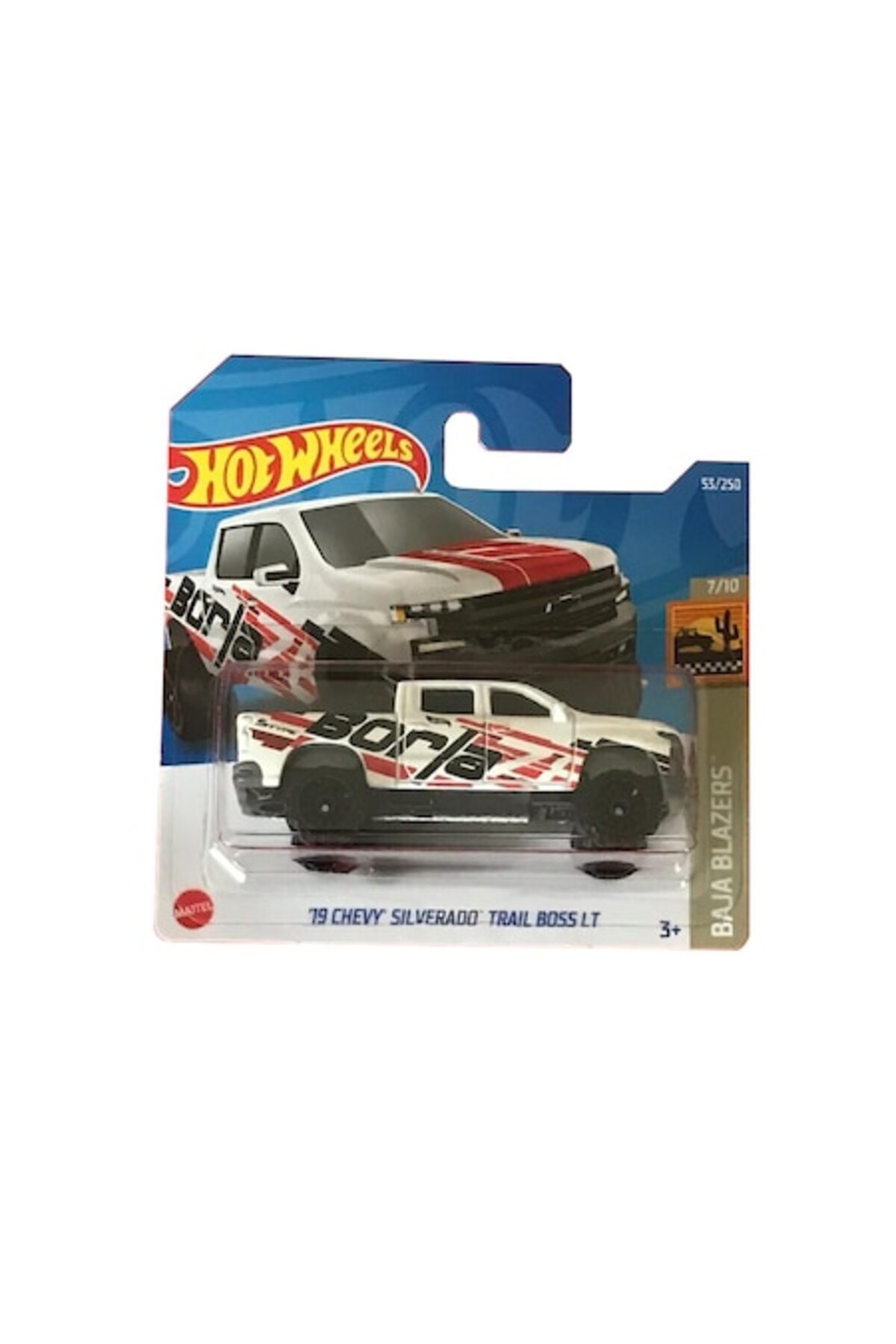 Masinuta metalica Hot Wheels '19 Chevy Silverado Trail Boss LT, Alb, 1:64