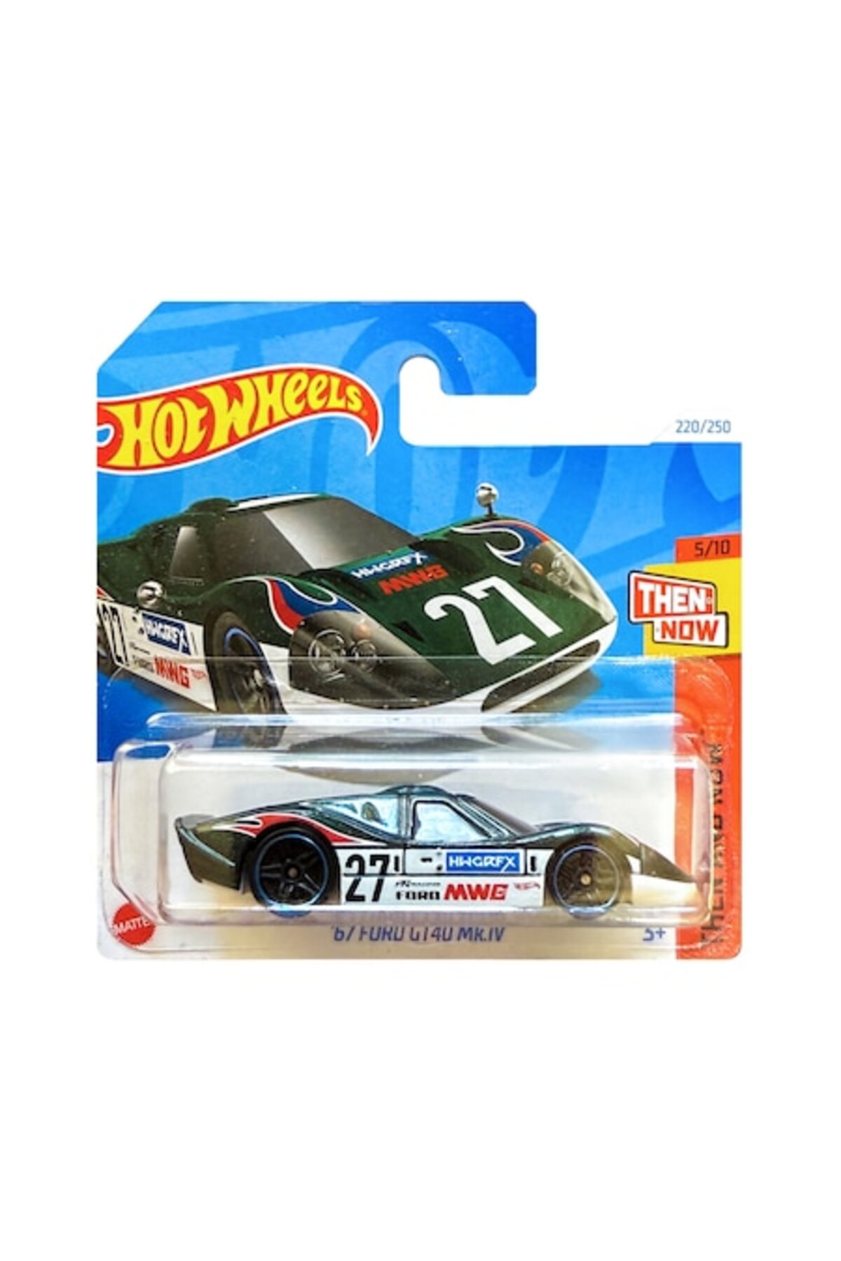 Masinuta Metalica Hot Wheels, '67 Ford GT40 MK.IV, 1:64, Verde
