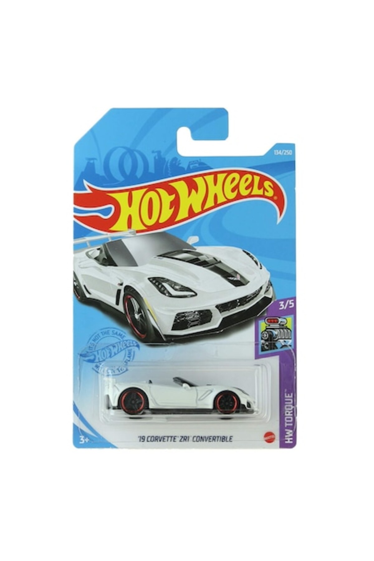 Masinuta Metalica Hot Wheels, 2019 Corvette ZR1 Convertible, Alb, 1:64