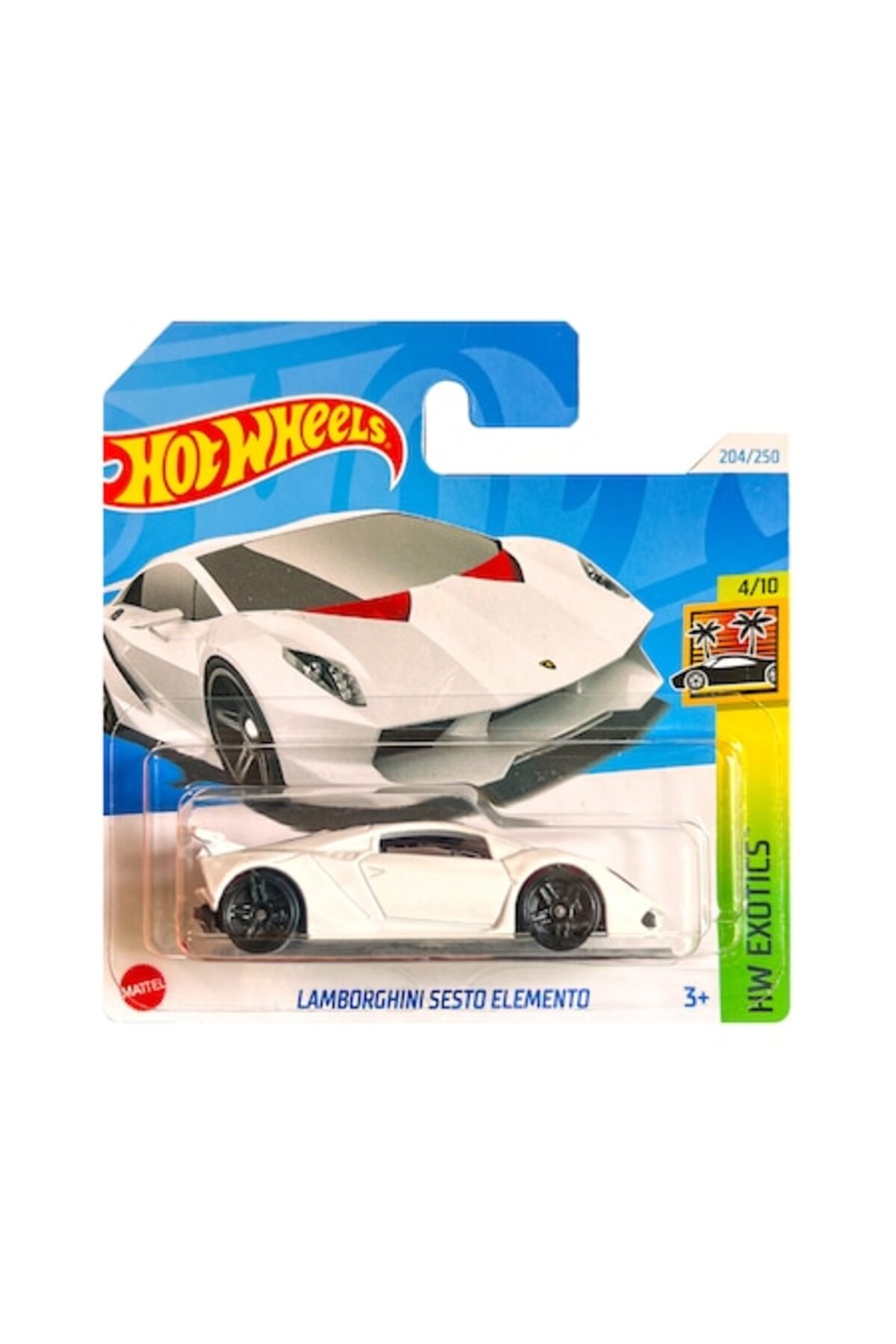 Masinuta metalica Hot Wheels, Lamborghini Sesto Elemento, HW Exotics, 1:64, Alb