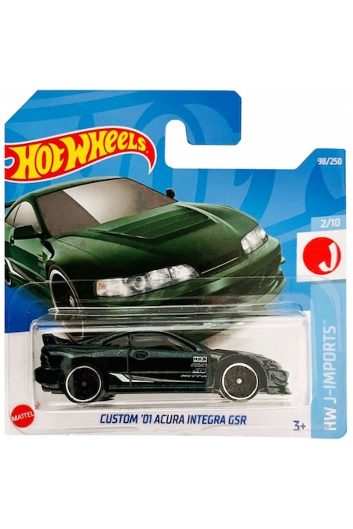 Masinuta Metalica Hot Wheels, 2001 Acura Integra GSR Custom, Verde, 1:64
