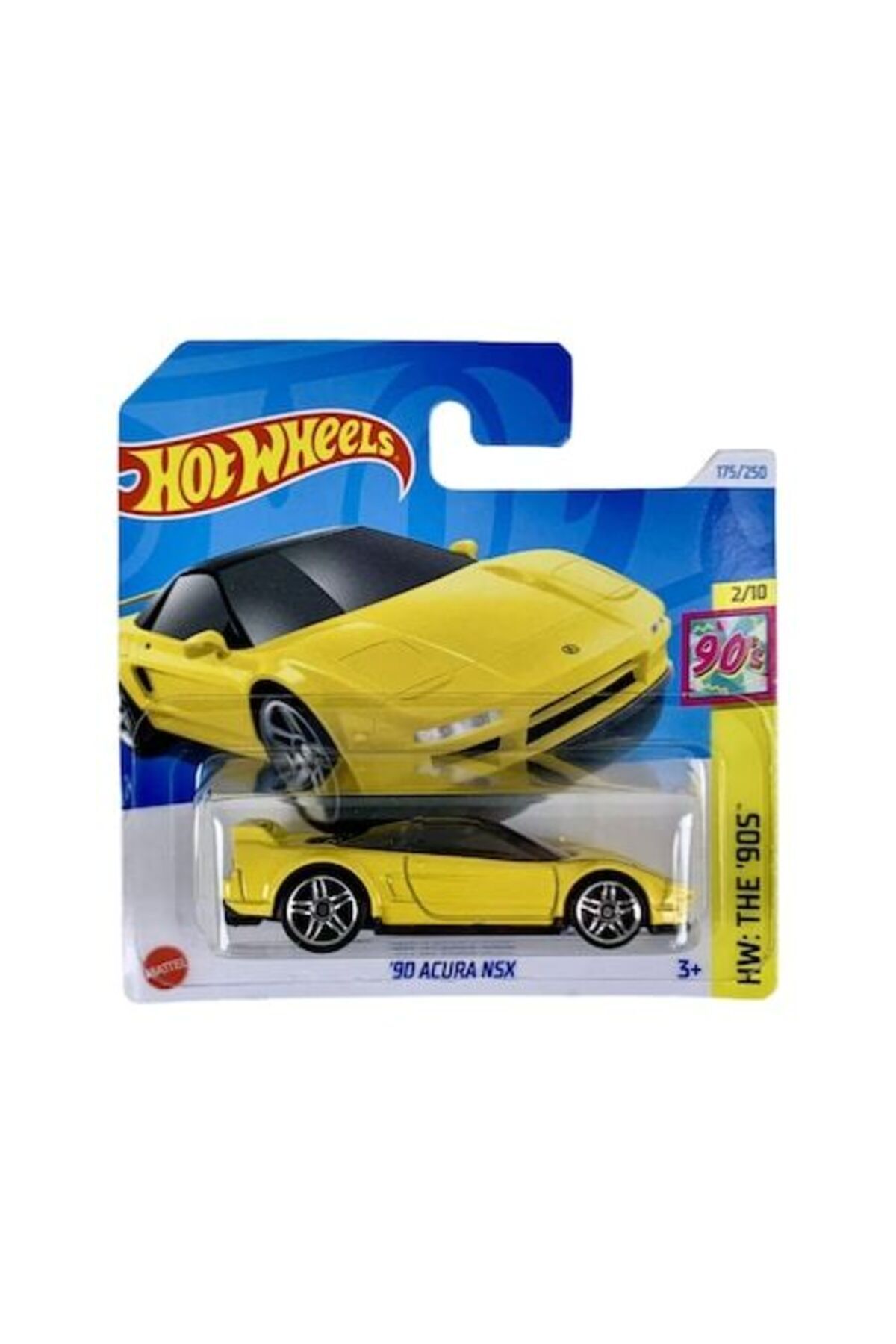Masinuta Hot Wheels '90 Acura NSX, galben, 1:64 - Model 2024