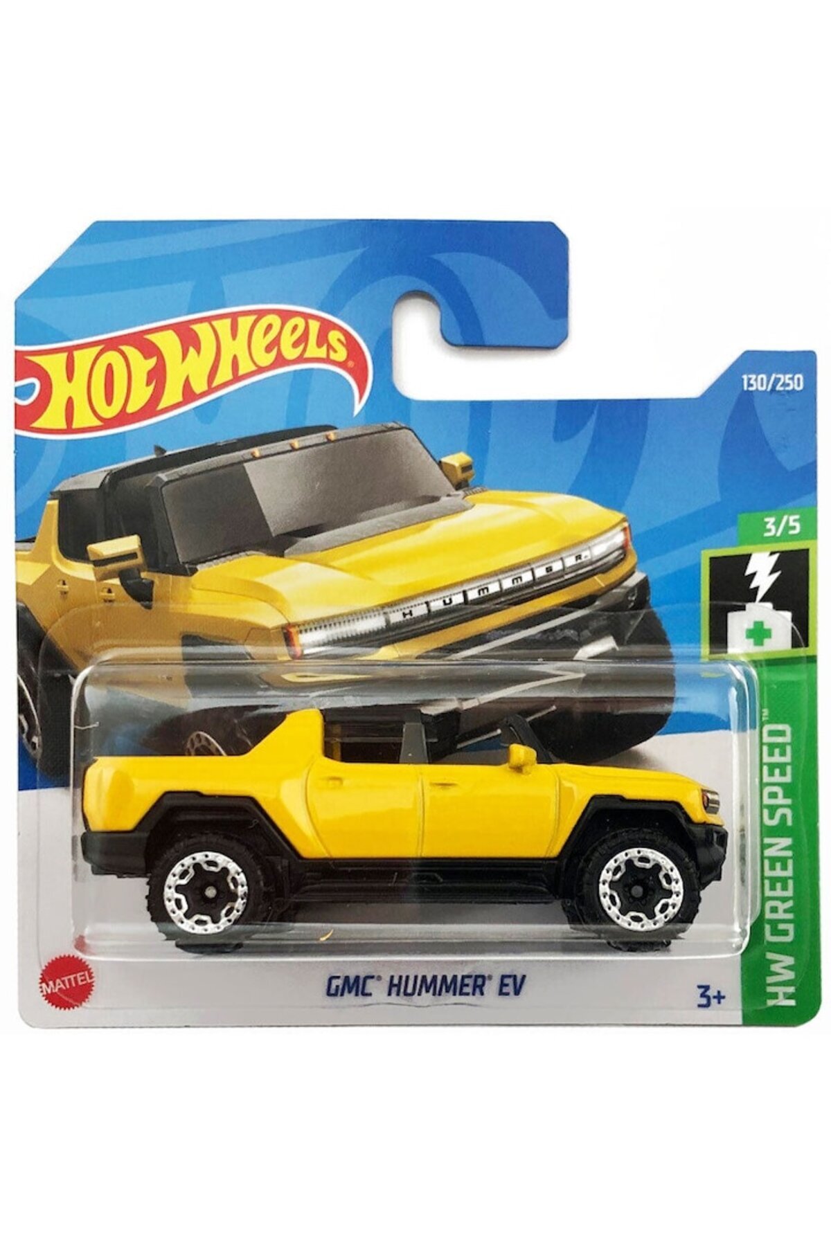 Masinuta Metalica Hot Wheels, GMC' HUMMER EV 2022, Galben, 1:64