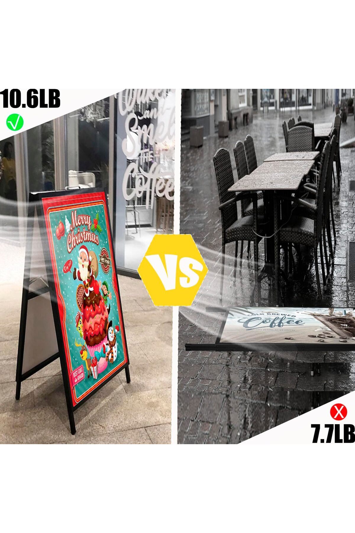 KidLe-Double-Sided KT Board Display Stand with Top-Loading Slots - Portable Folding A-Frame Sign Holder 6
