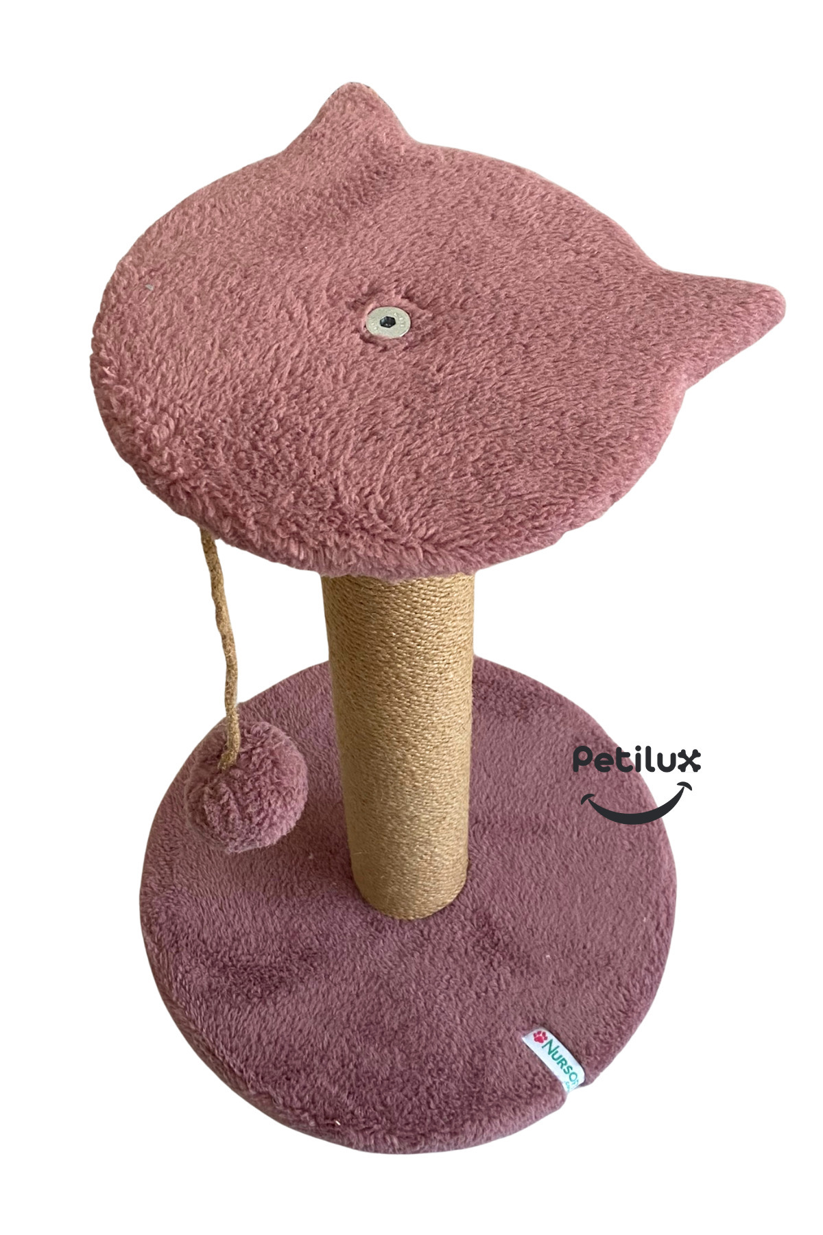 Petilux-Jute Drawstring Single Scratching Post with Cat Head Figure Step Top 3