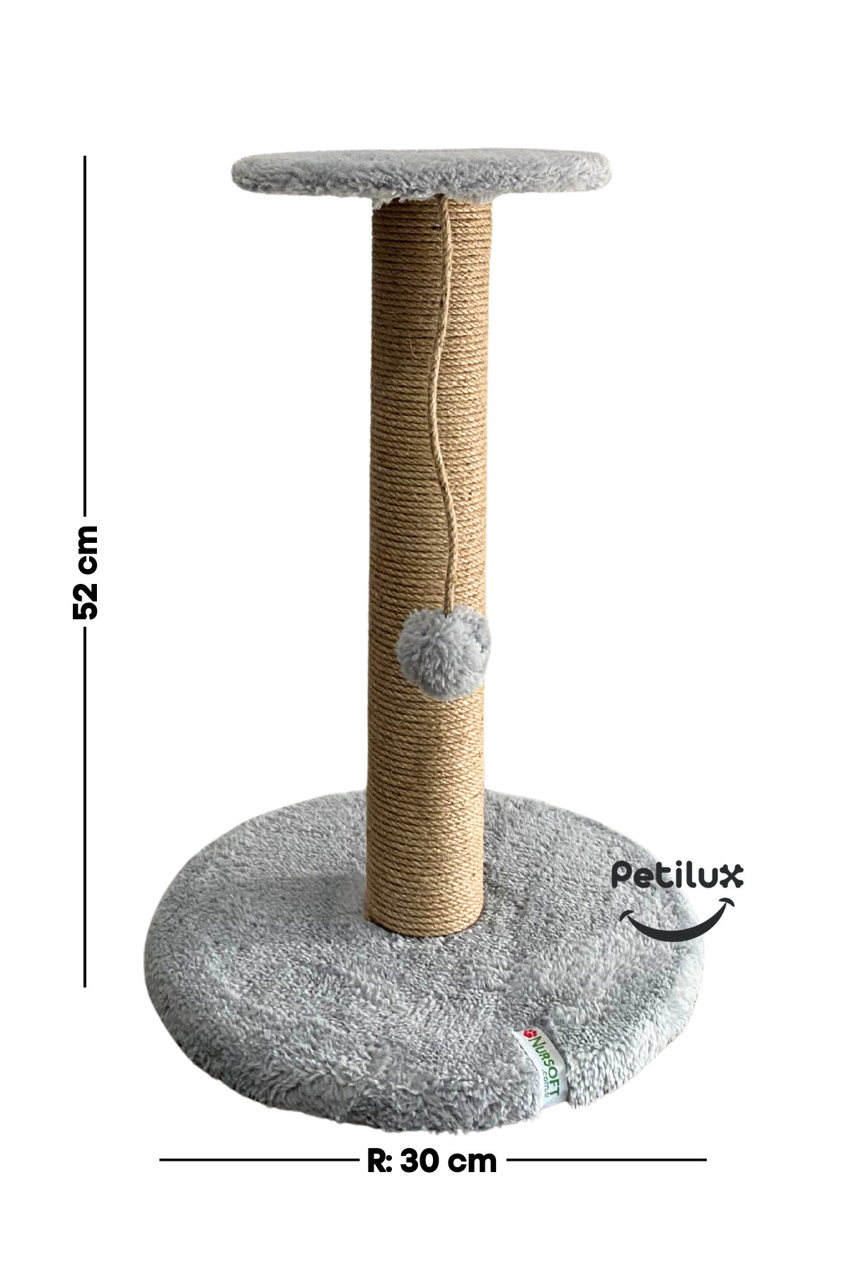 Petilux-Jute Drawstring Single Scratching Post with Cat Head Figure Step Top 6