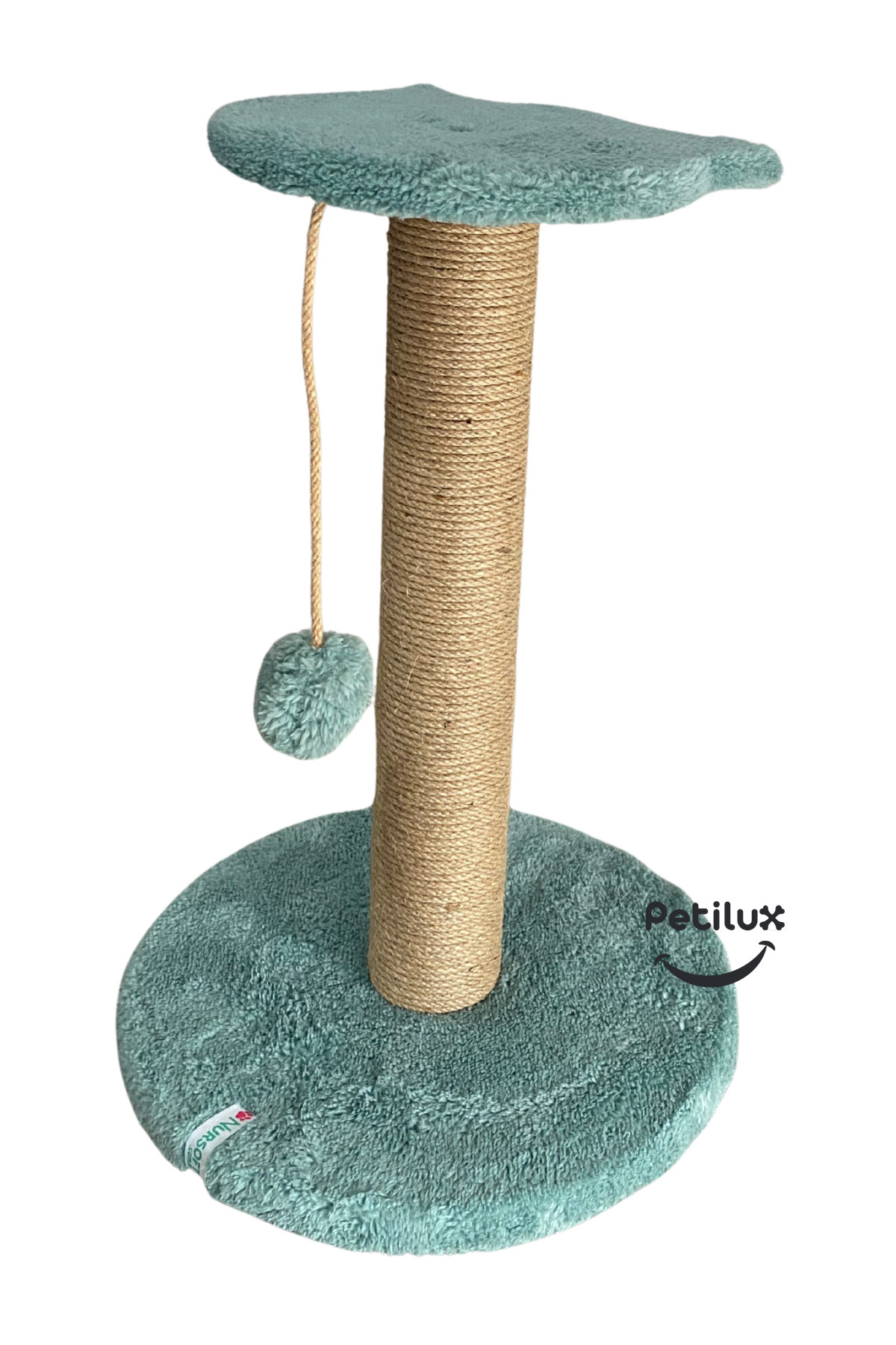 Petilux-Jute Drawstring Single Scratching Post with Cat Head Figure Step Top 2