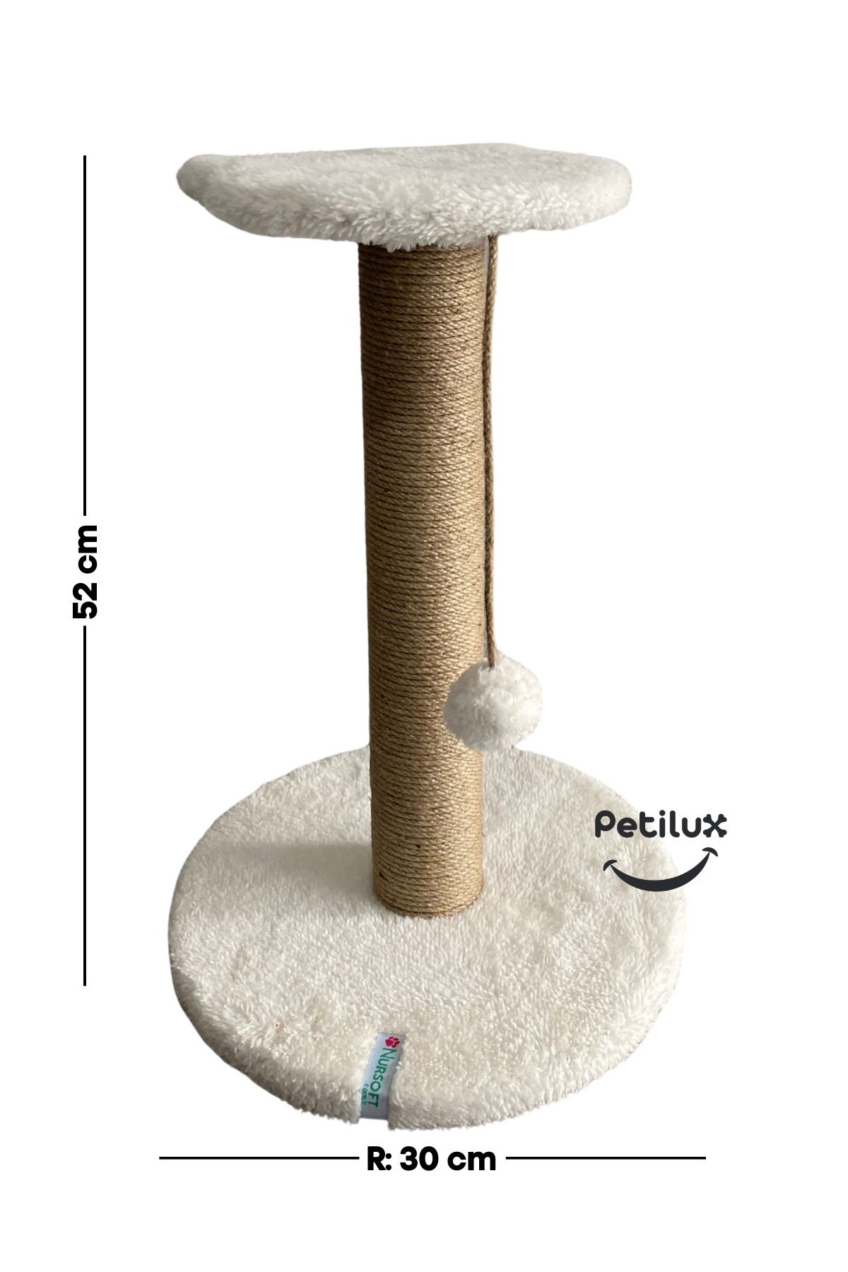 Petilux-Jute Drawstring Single Scratching Post with Cat Head Figure Step Top 7